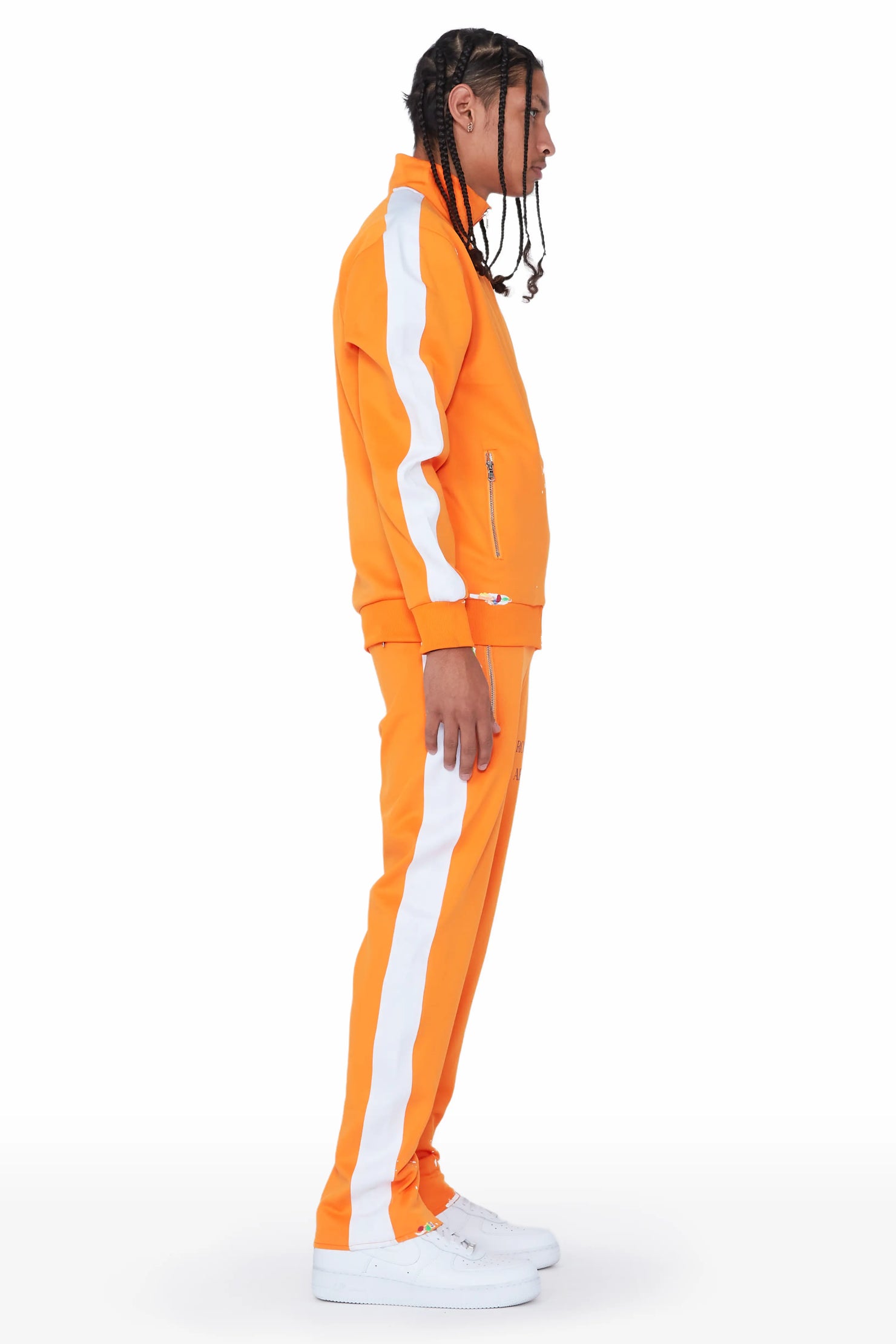Rockstar Art Dist. Orange Tricot Slim Fit Track Set