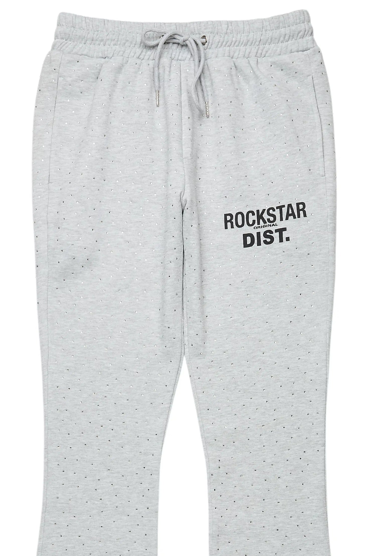 Alpine Rhinestone Heather Grey Stacked Flare Pant
