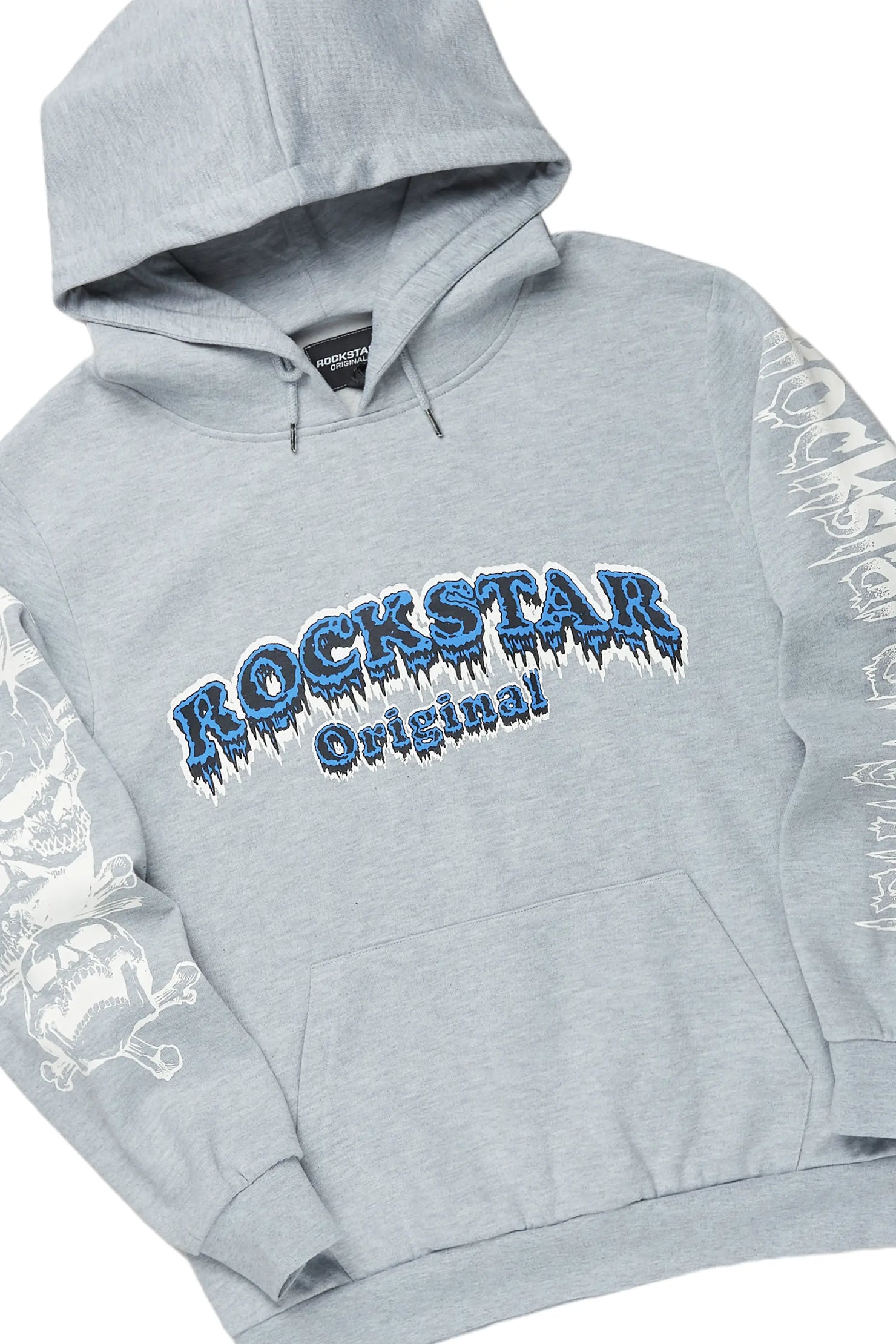 Tabor Heather Grey/Black Graphic Hoodie/Stacked Flare Pant Track Set