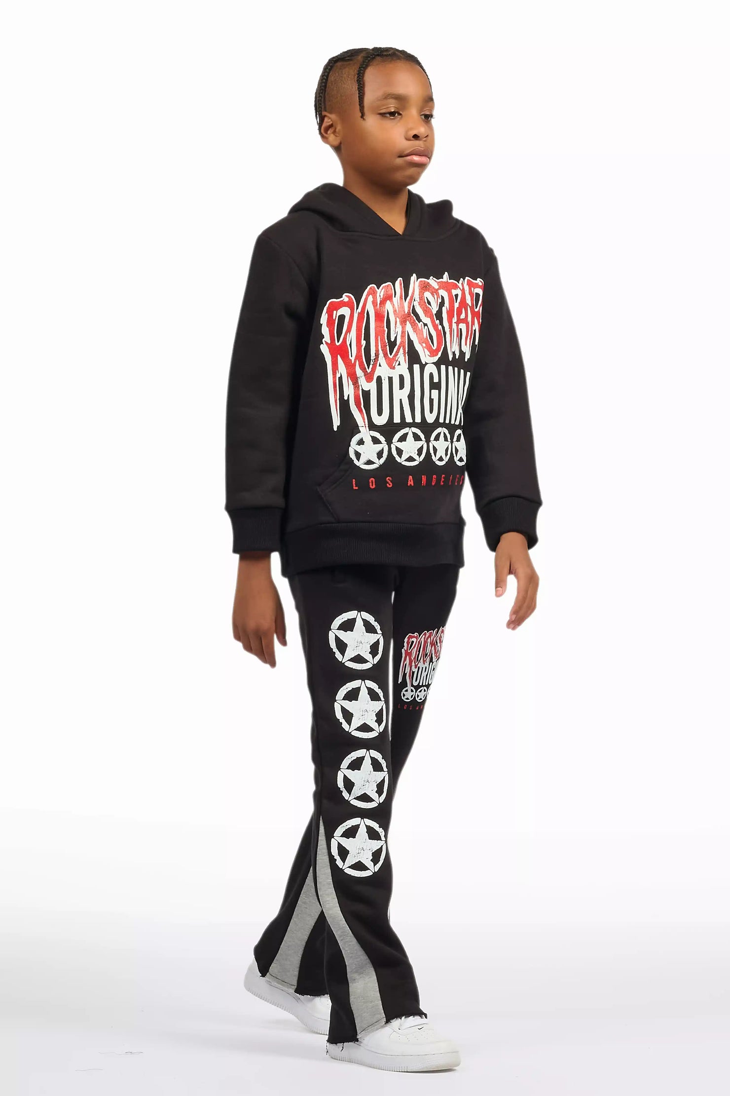 Boys Wizzurd Black/Grey Stacked Flare Track Set