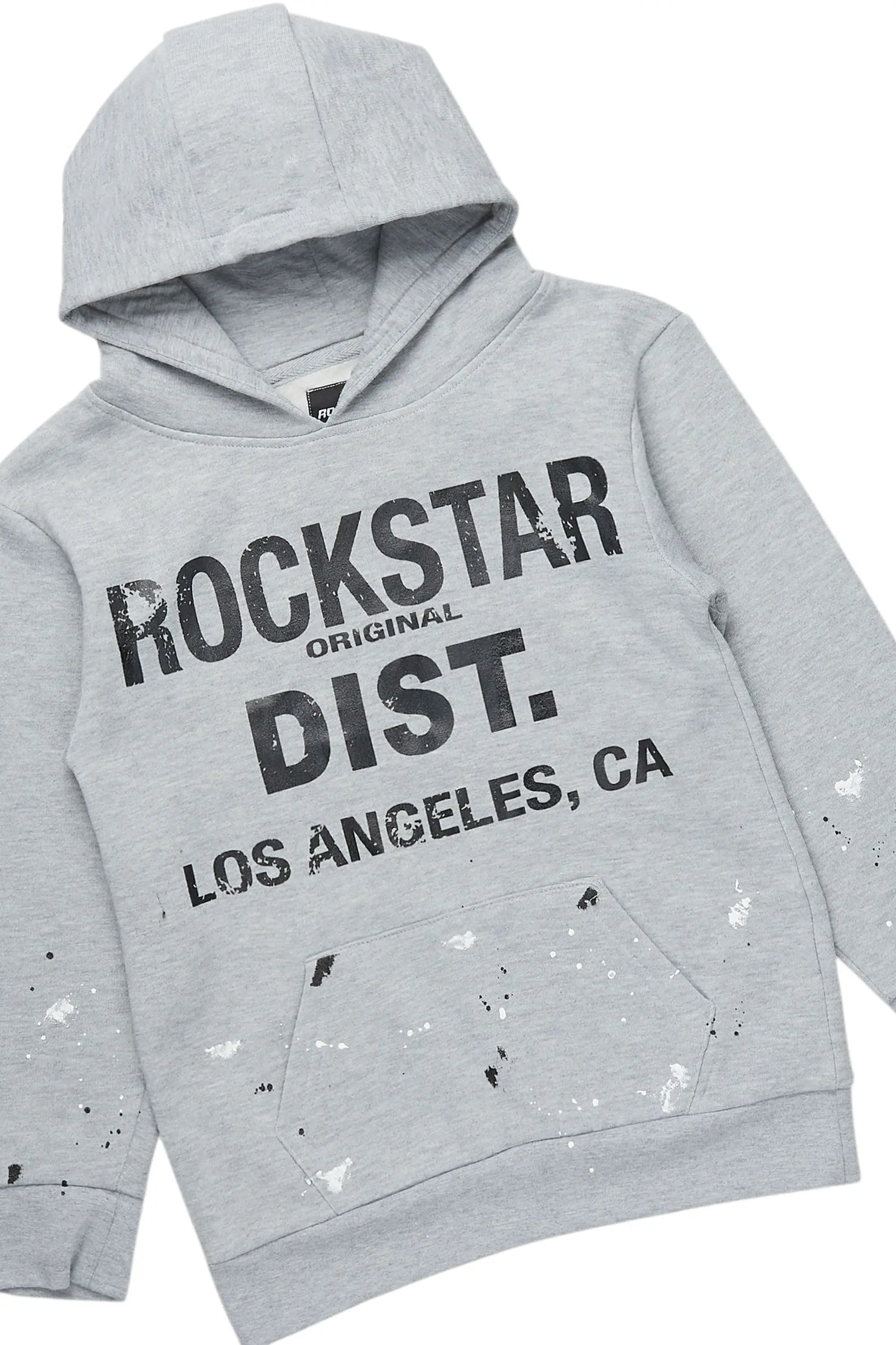 Boys Scottie Grey/Heather Grey Stacked Baggy Track Set