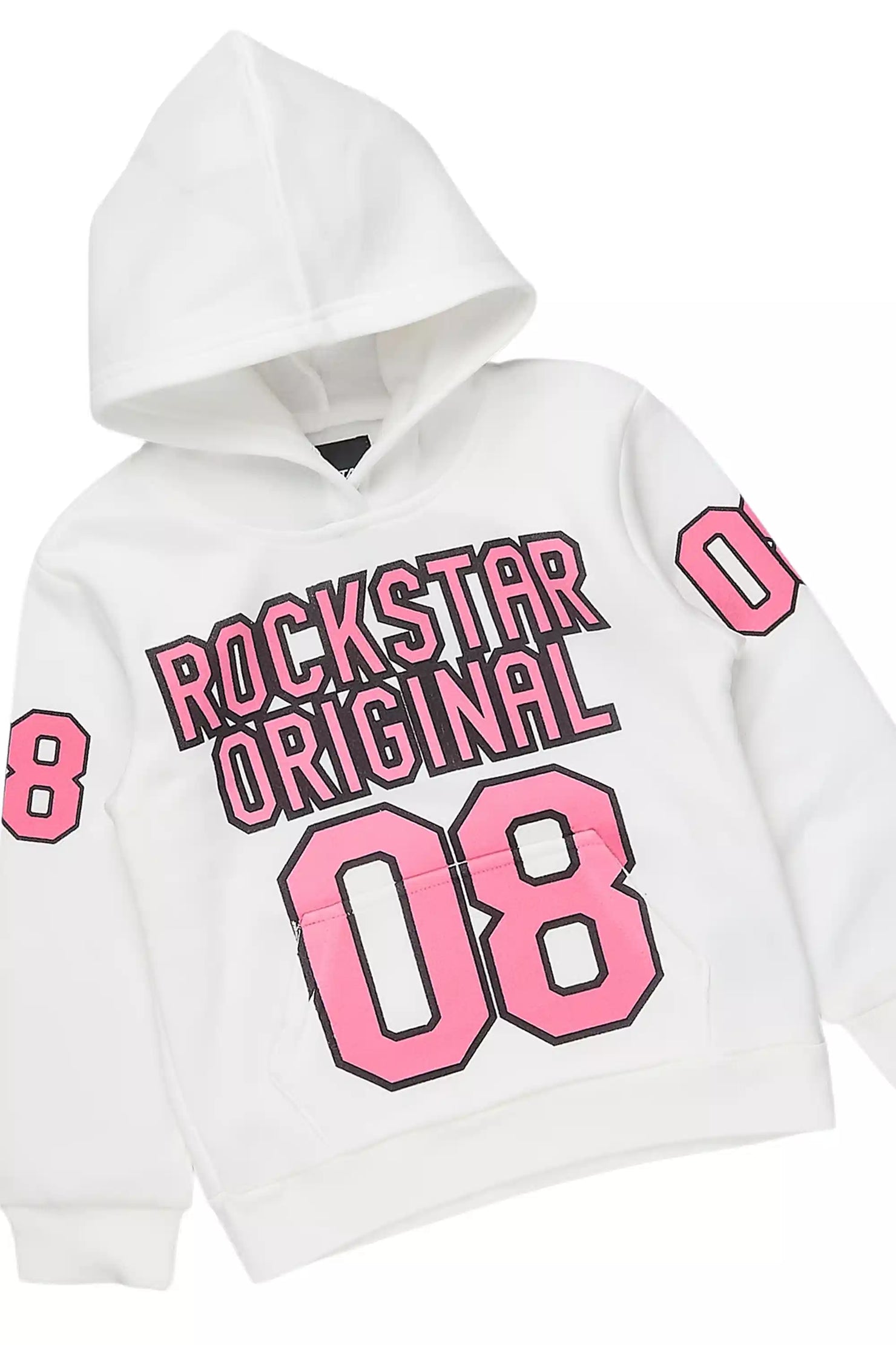 Girls Gaiea White/Pink Jersey Stacked Track Set