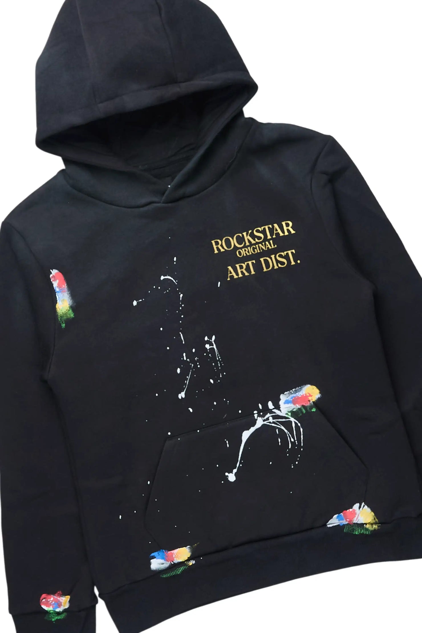 Girls Palmira Black Hoodie & Gentry Red Stacked Jean Set