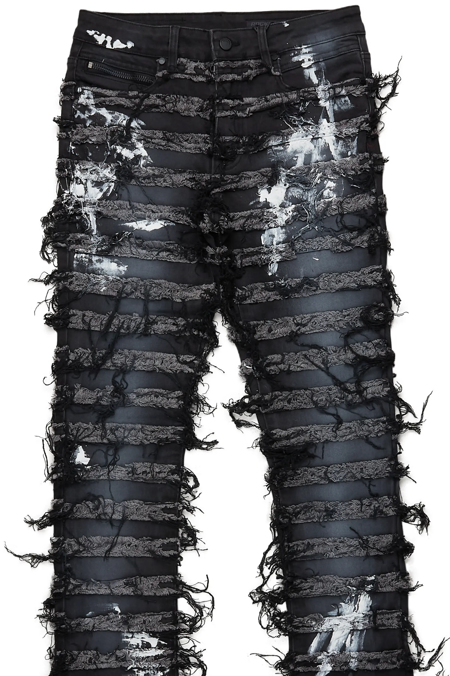 Garson Dark Grey Painter Stacked Flare Jean