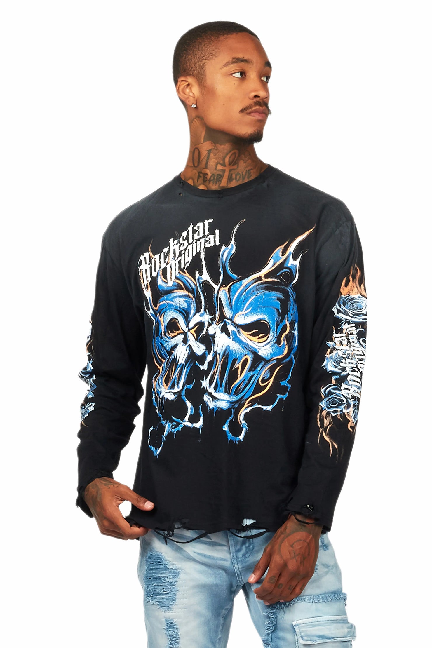Texastea Black Long Sleeve Graphic T-Shirt