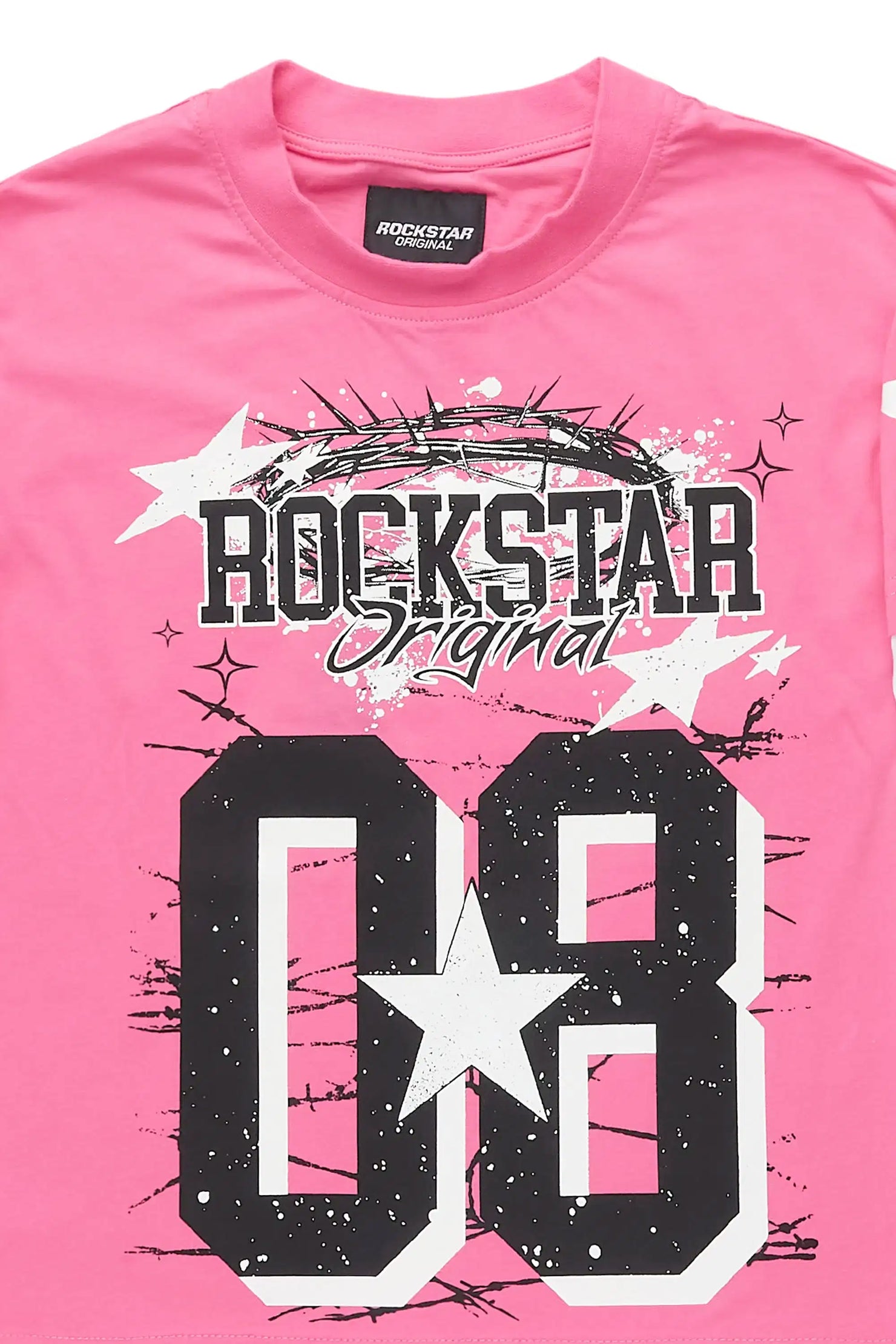 Girls Allstar Pink/Black Double Layer L/S Graphic T-Shirt