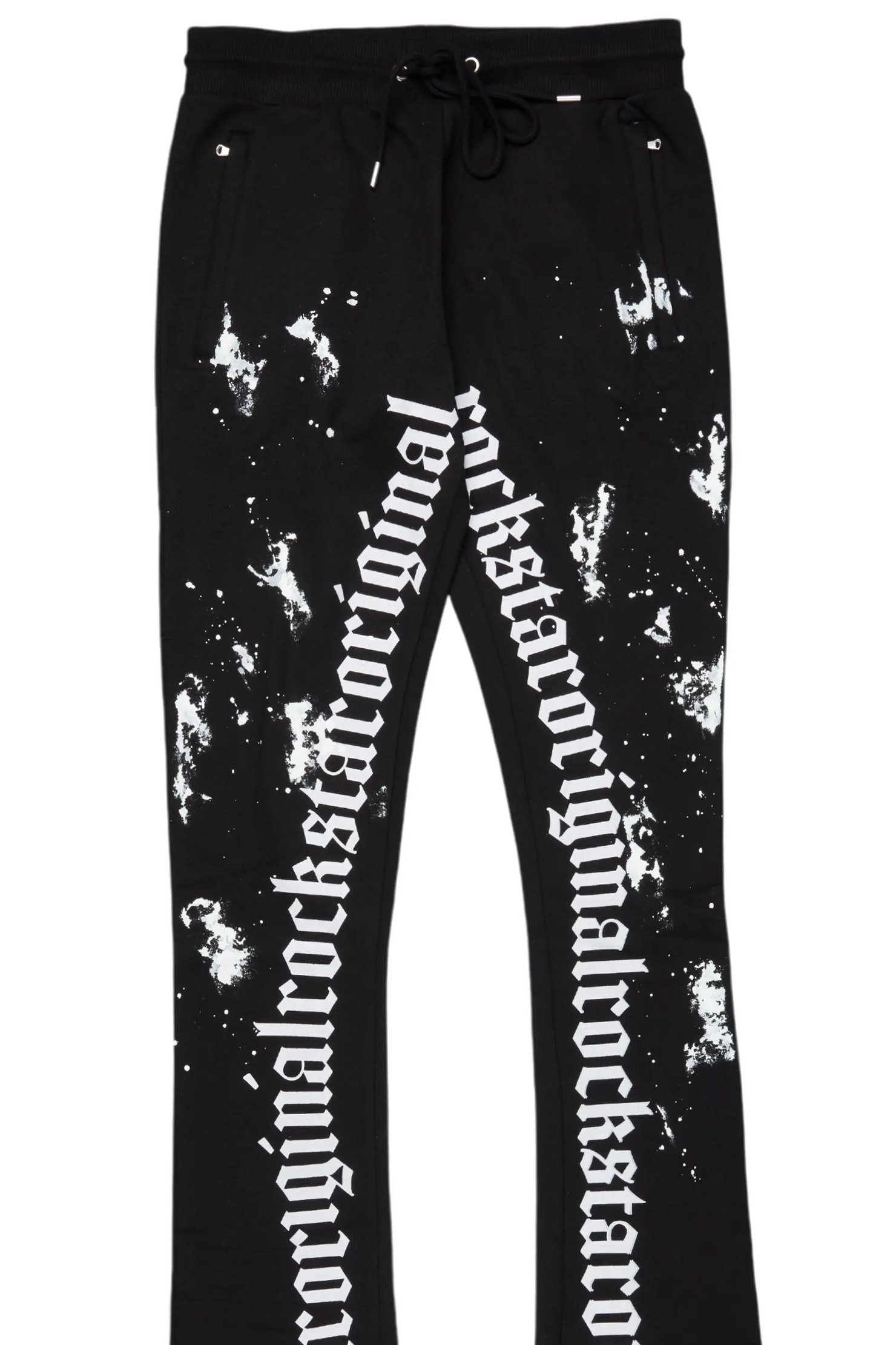 Adwin Painter Black/White Super Stacked Flare Pants
