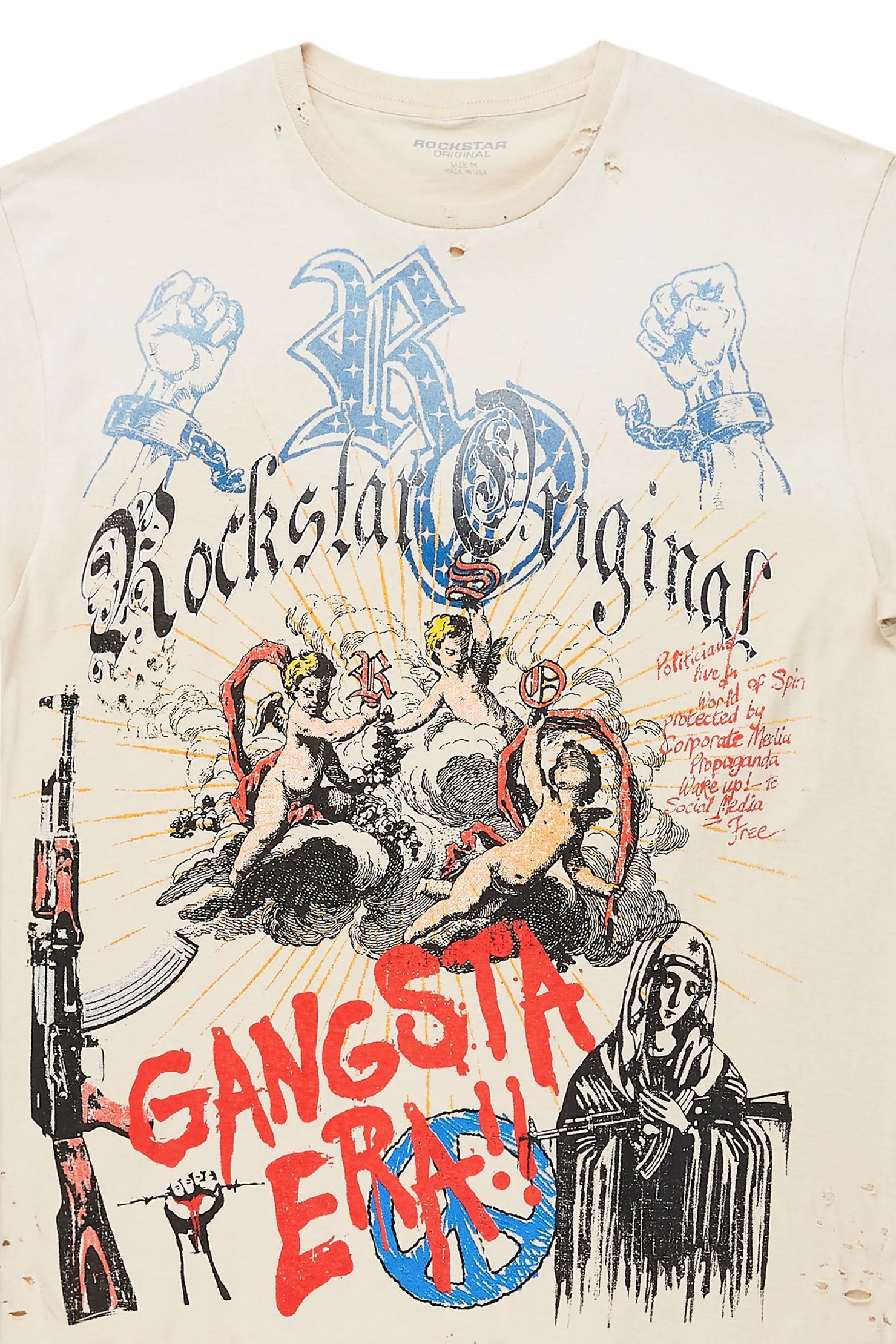 Hank Beige Oversized Graphic T-Shirt