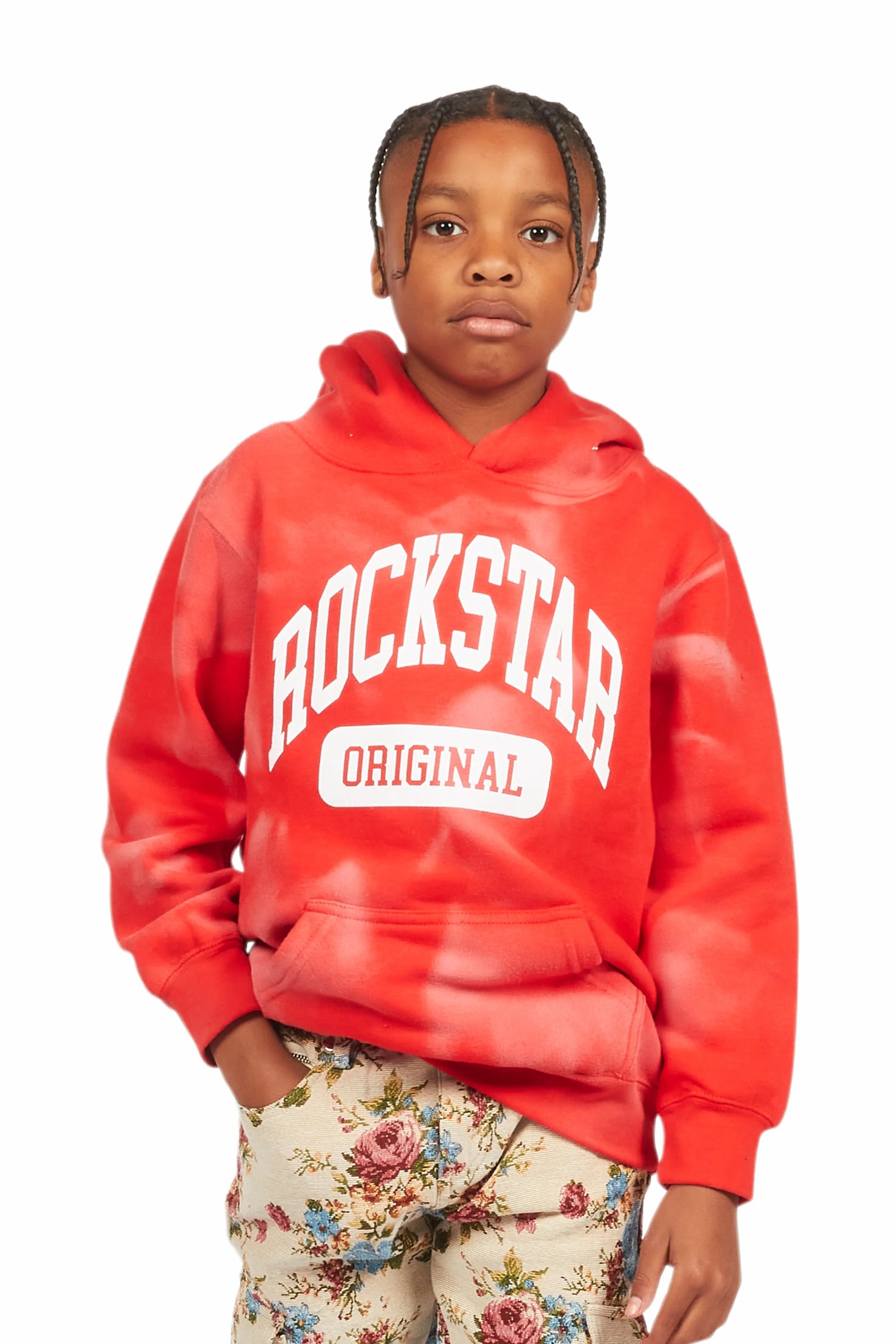 Boys Member Red Graphic Hoodie