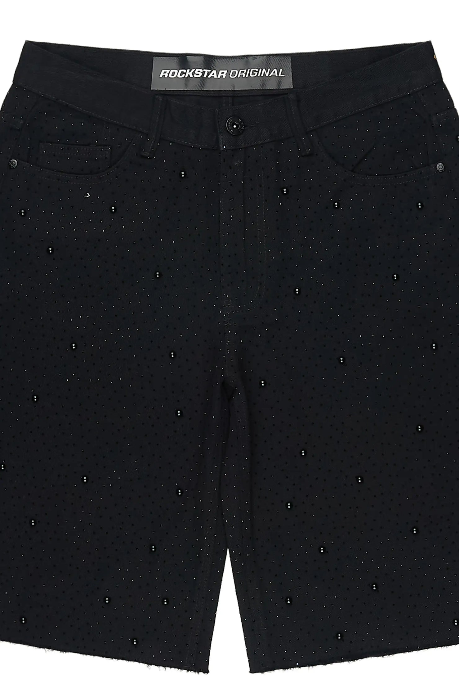 Sherrod Black Rhinestones Denim Short