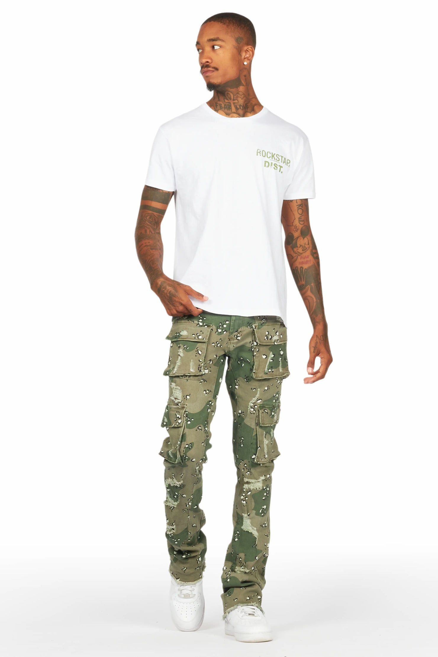 Kade Camo Stacked Flare Jean
