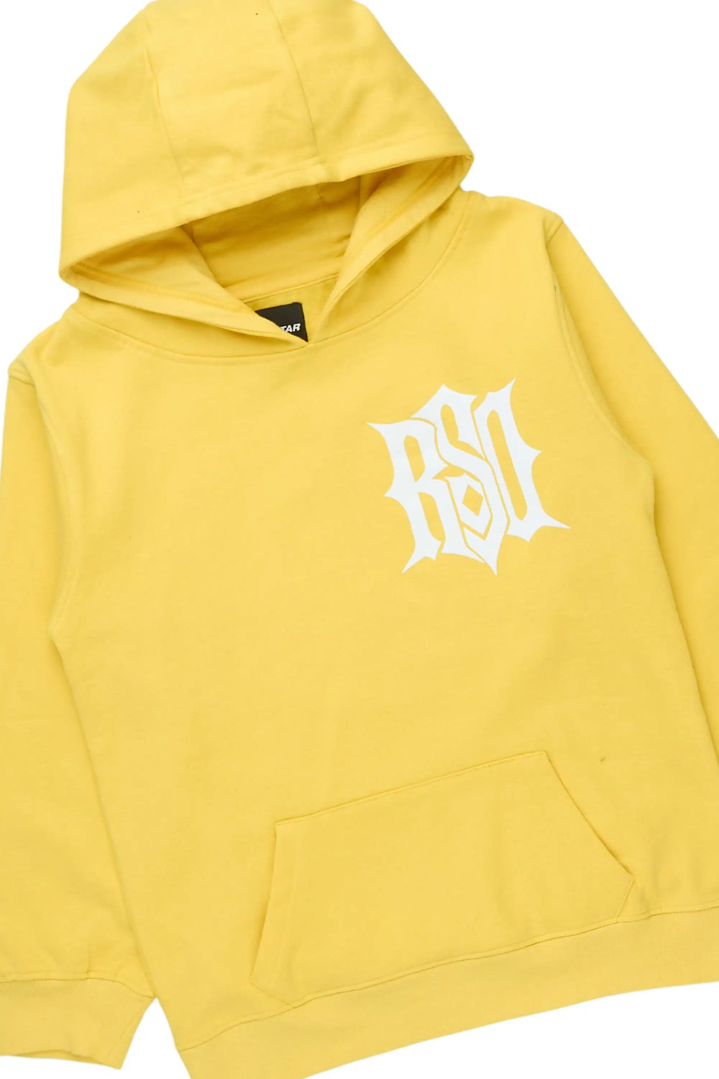 Boys Lyrex Yellow/White Hoodie/Stacked Flare Track Set
