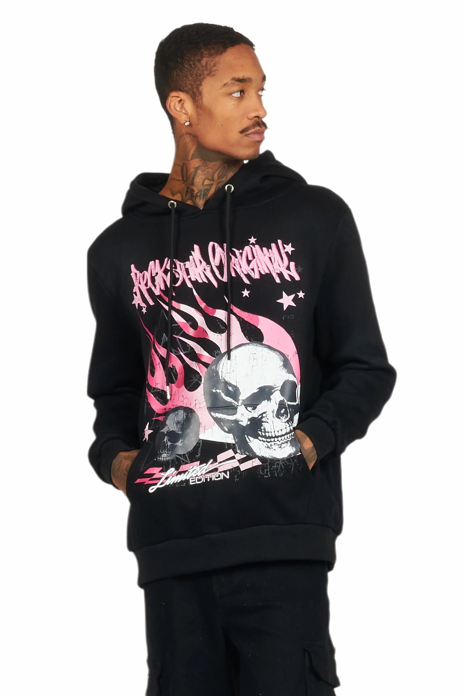 Anneso Black Graphic Hoodie