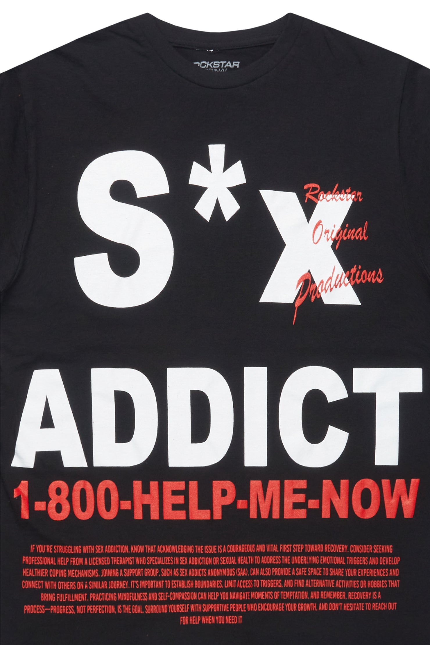 Addict Black Graphic T-Shirt