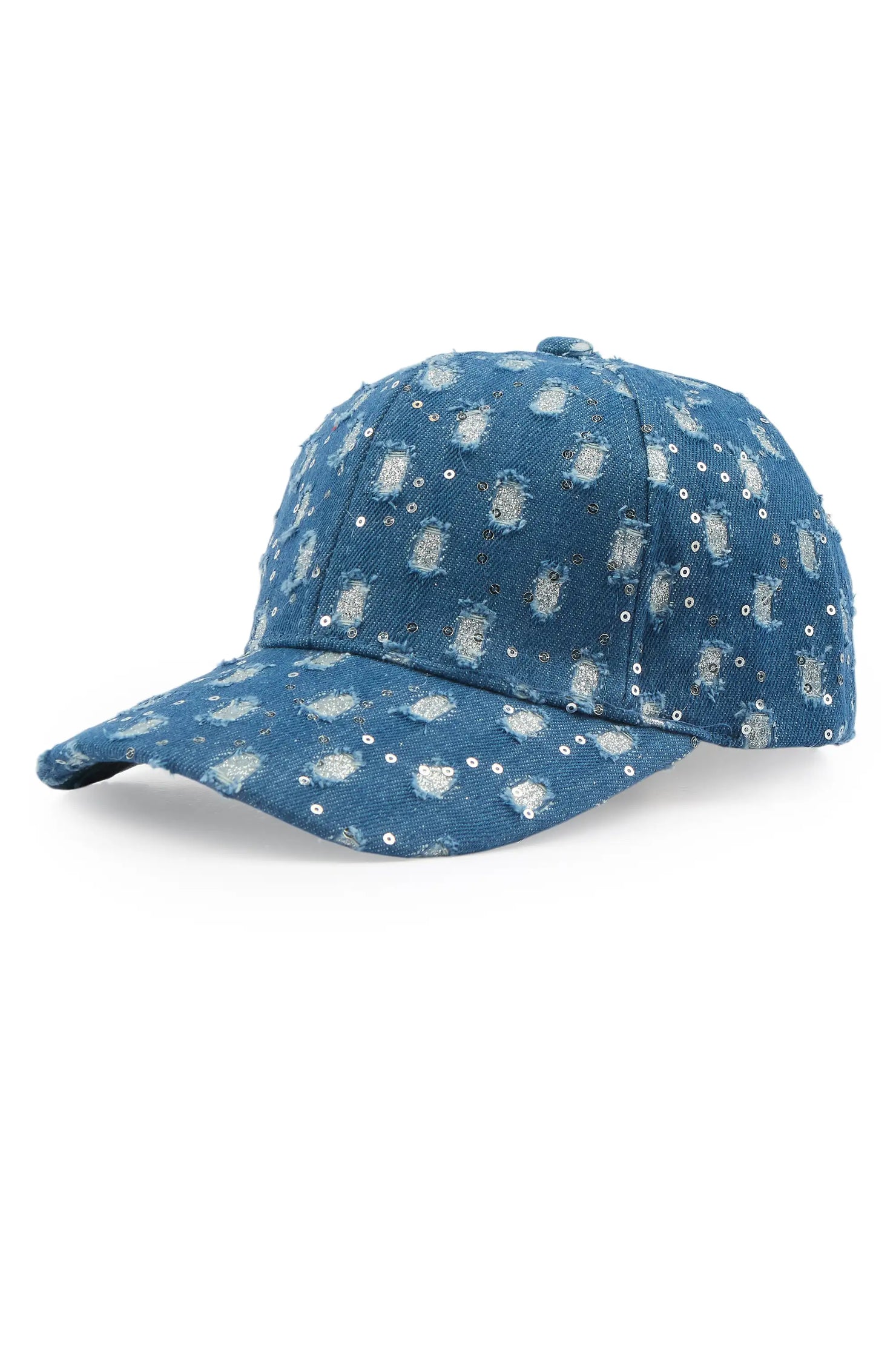 Markia Denim Blue Rhinestone Trucker Hat