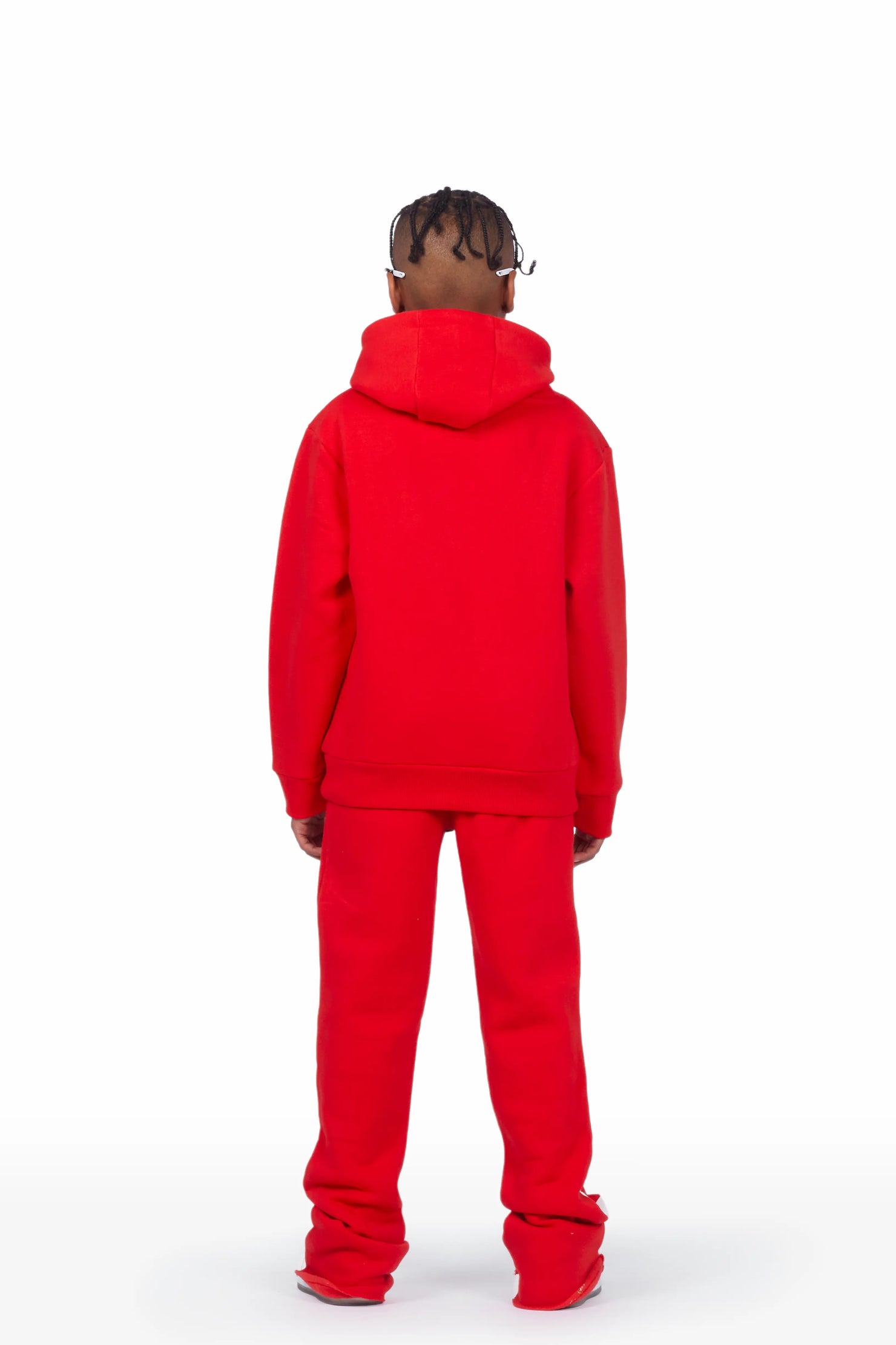 Boys Art Dist. Red Hoodie Stacked Flare Track Set