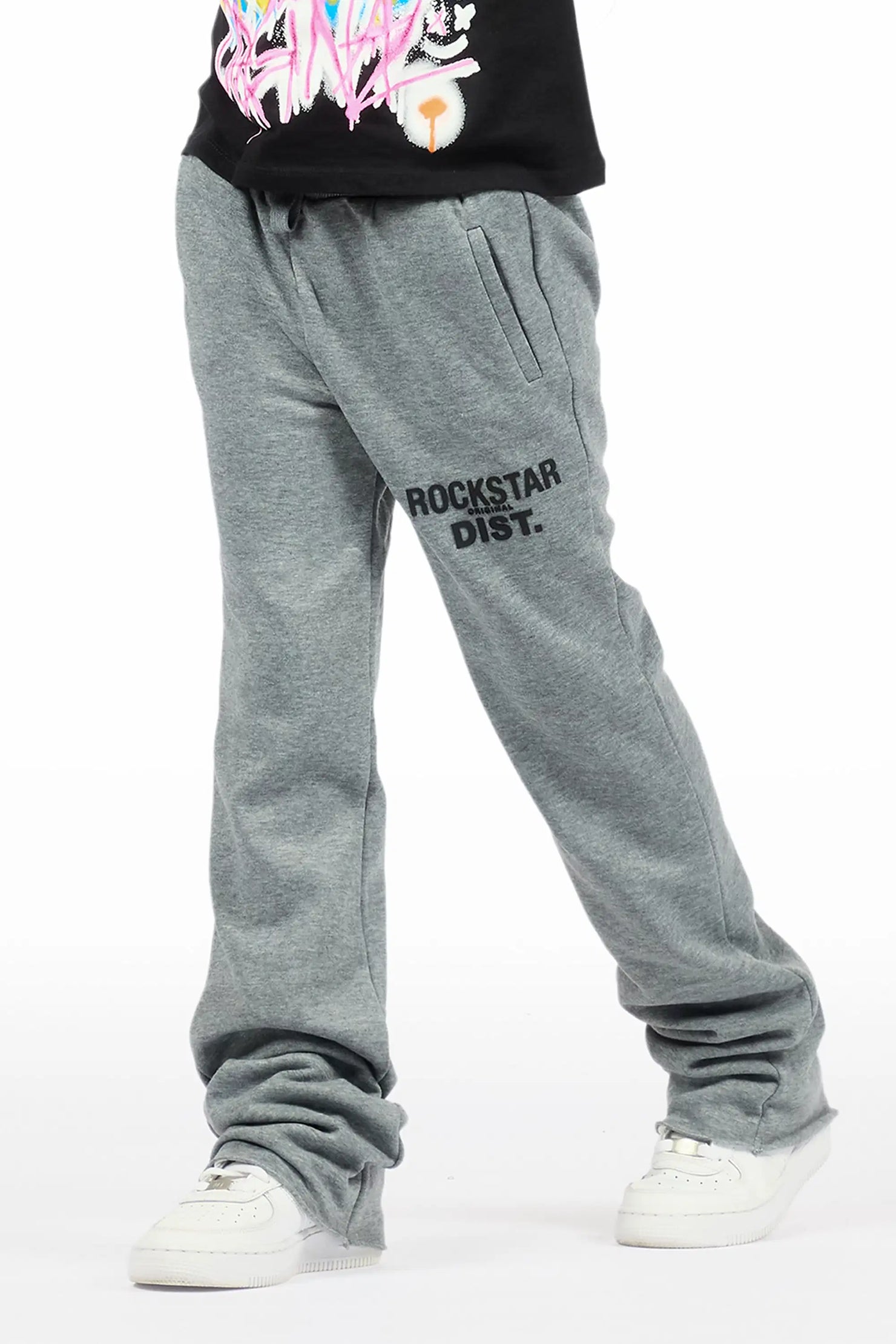 Girls Juliana Grey Stacked Flare Pant