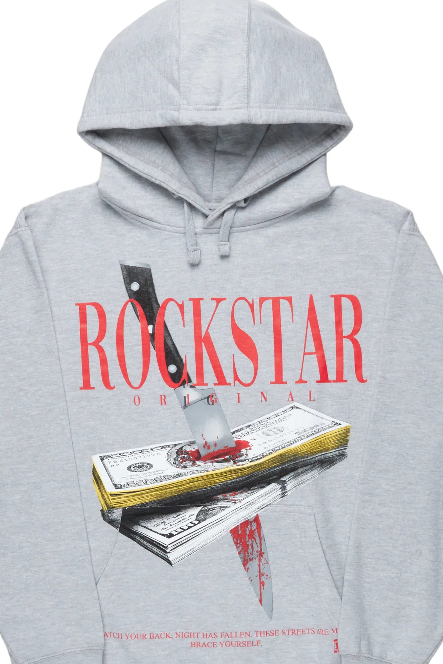 Dayte Nite Heather Grey Graphic Hoodie