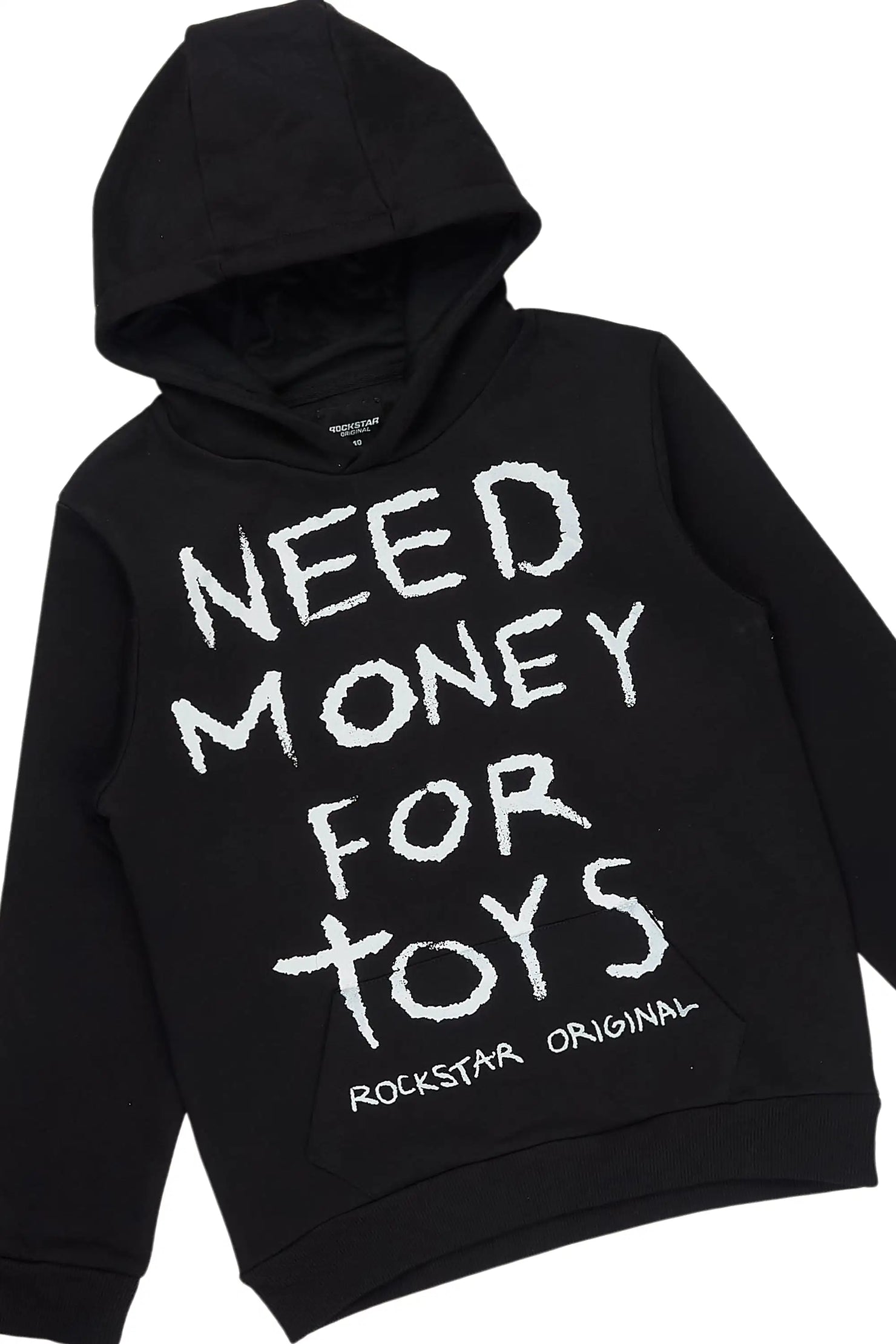 Boys M4 Toys Black Hoodie Stacked Jean Set
