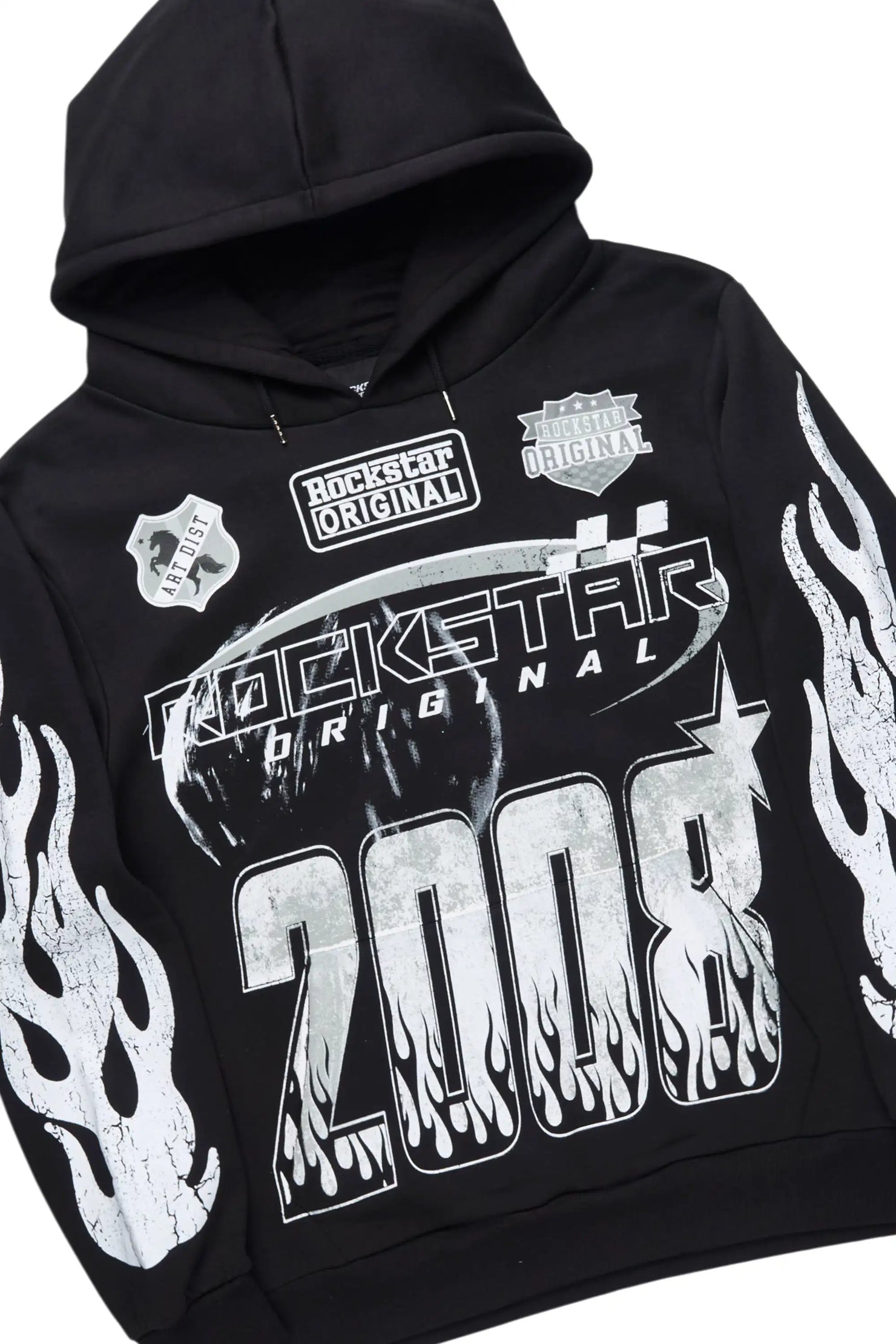 Amos Black/Black Hoodie/Stacked Flare Jean Set
