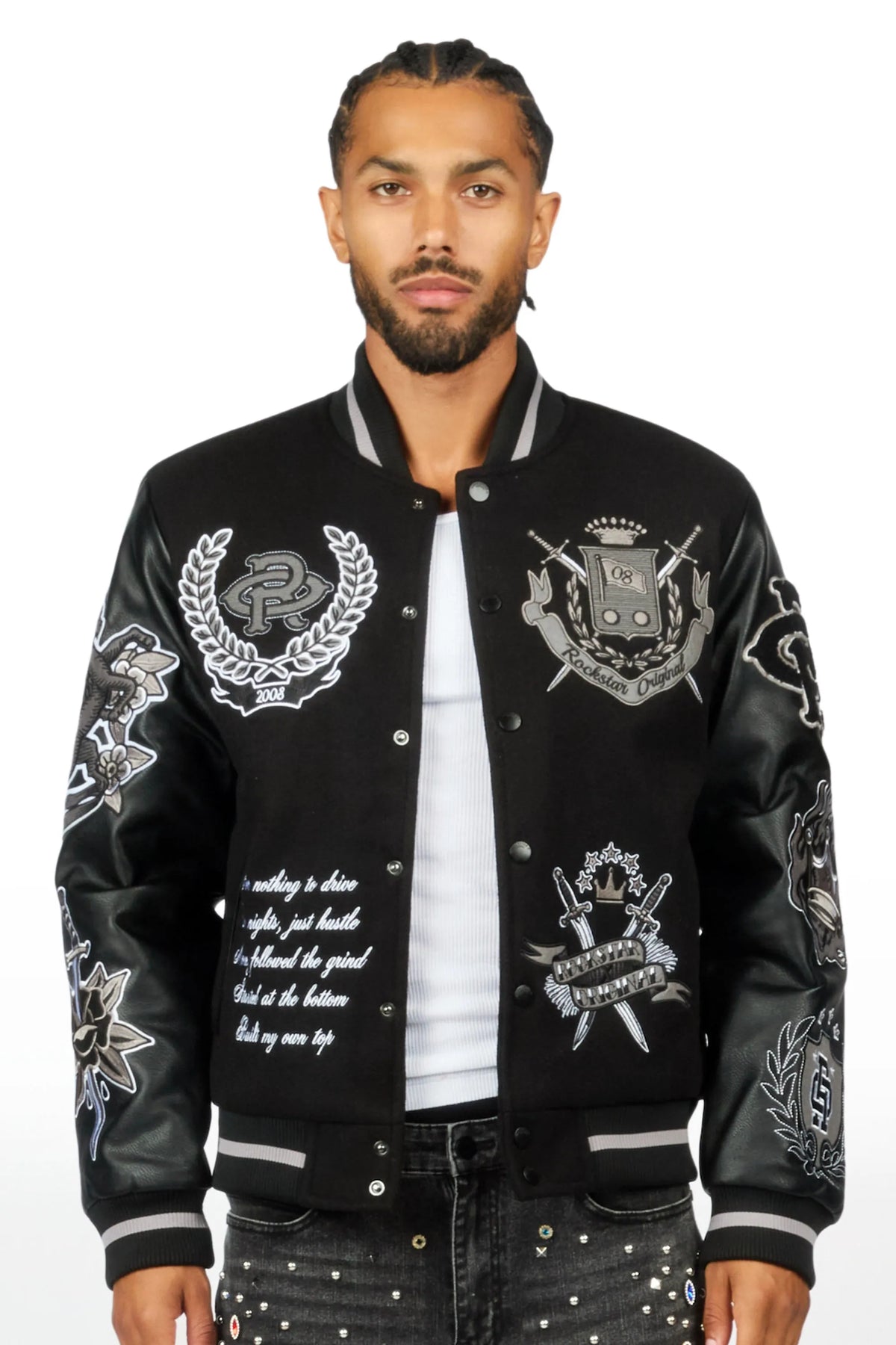 Dallas Black/Black Varsity Jacket