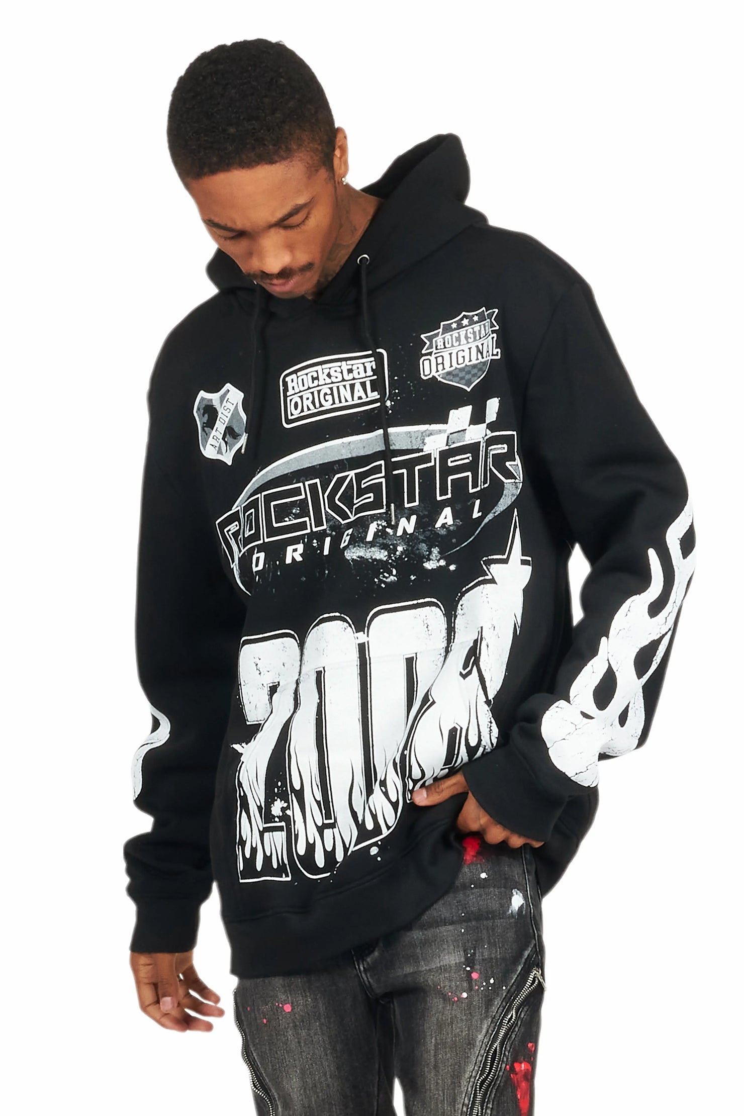 Amos Black Graphic Hoodie