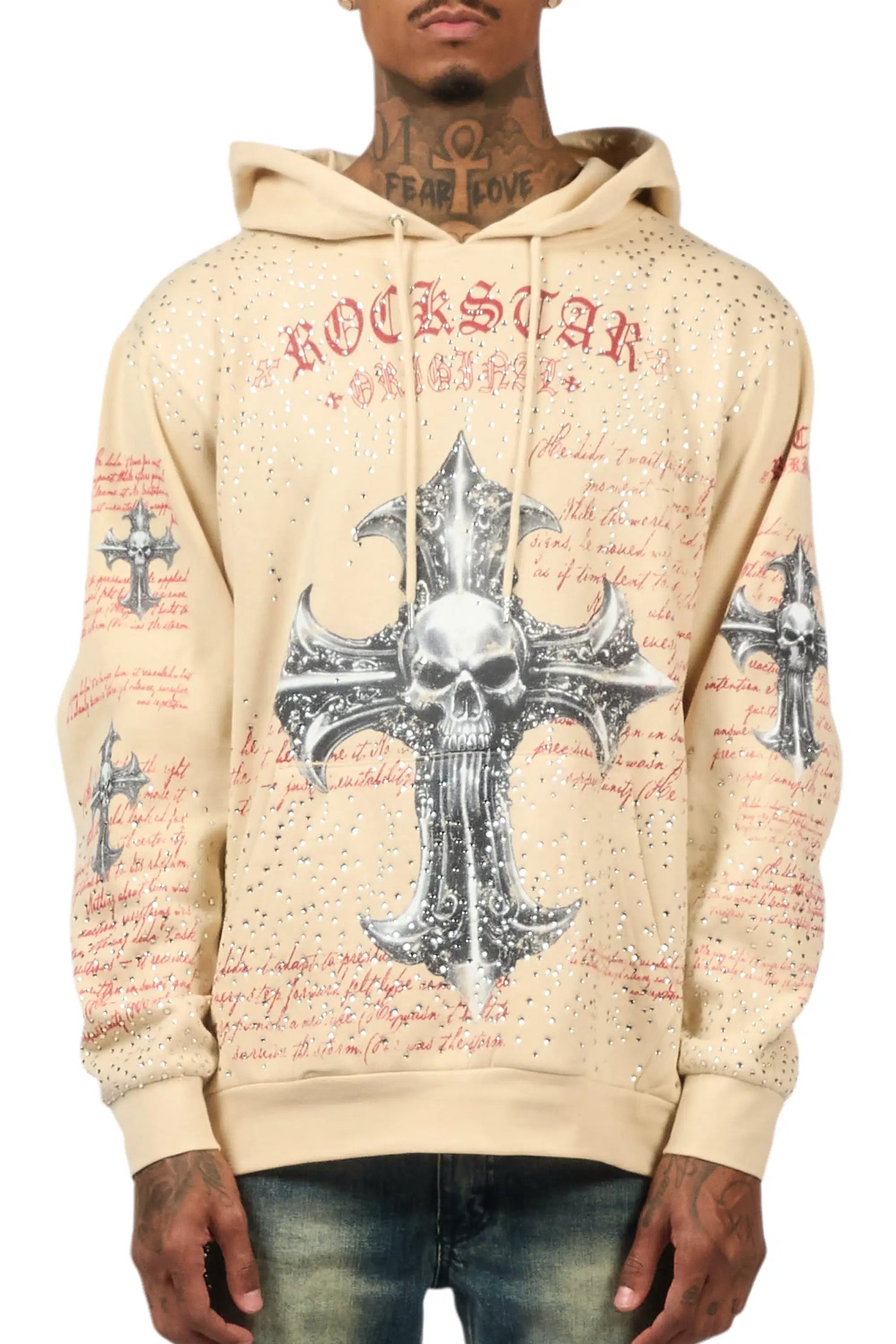 Bowman Beige/Multi Rhinestone Hoodie