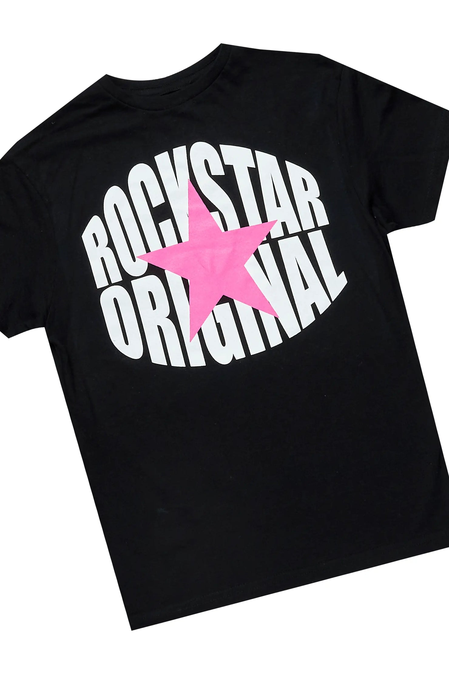 Girls Mia Black T-Shirt Super Stacked Set