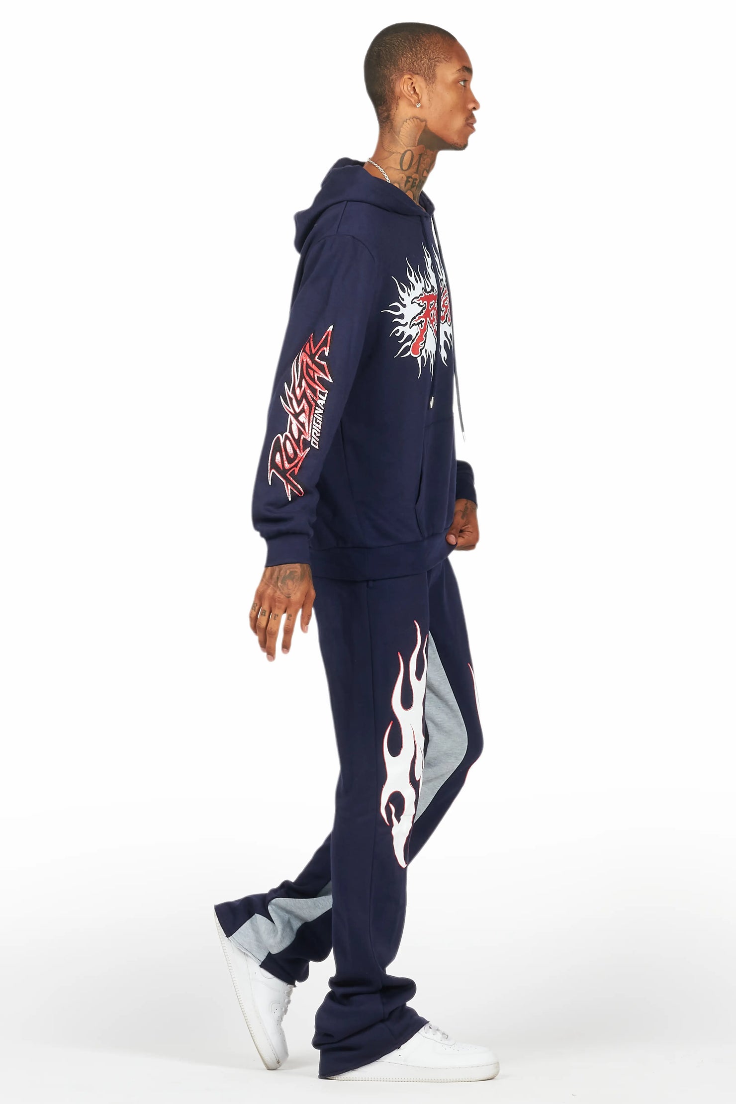 Tidus Navy Hoodie Baggy Fit Pant Track Set