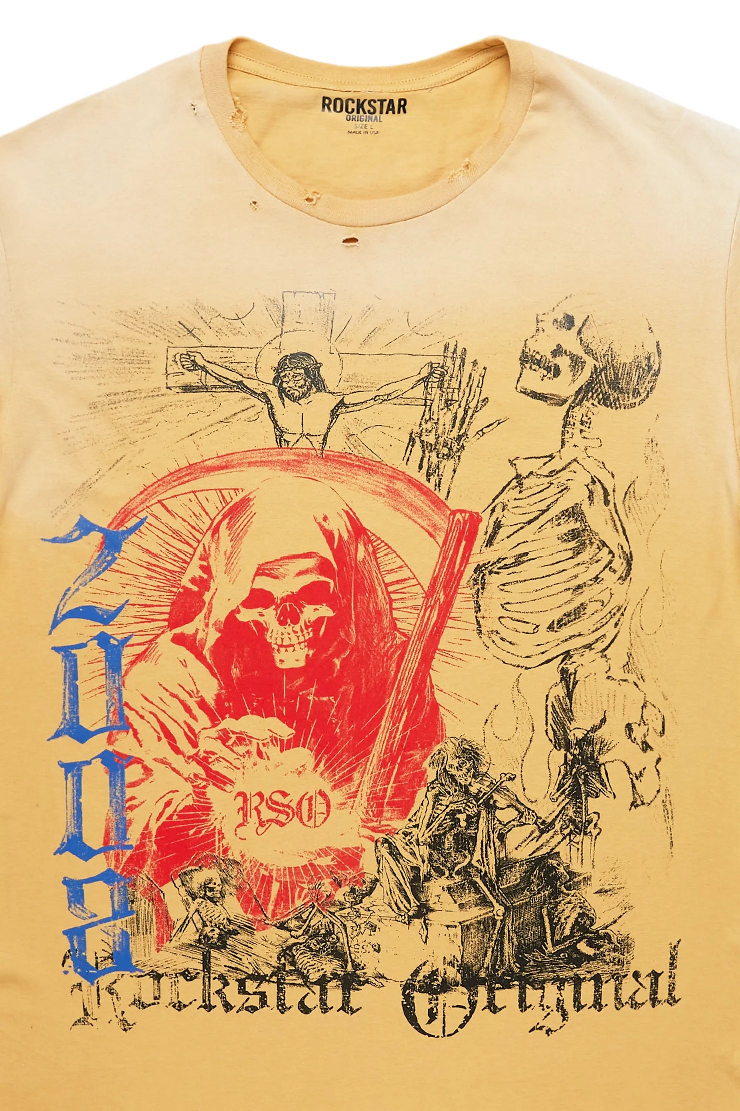 Jesusave Beige Oversized Graphic T-Shirt