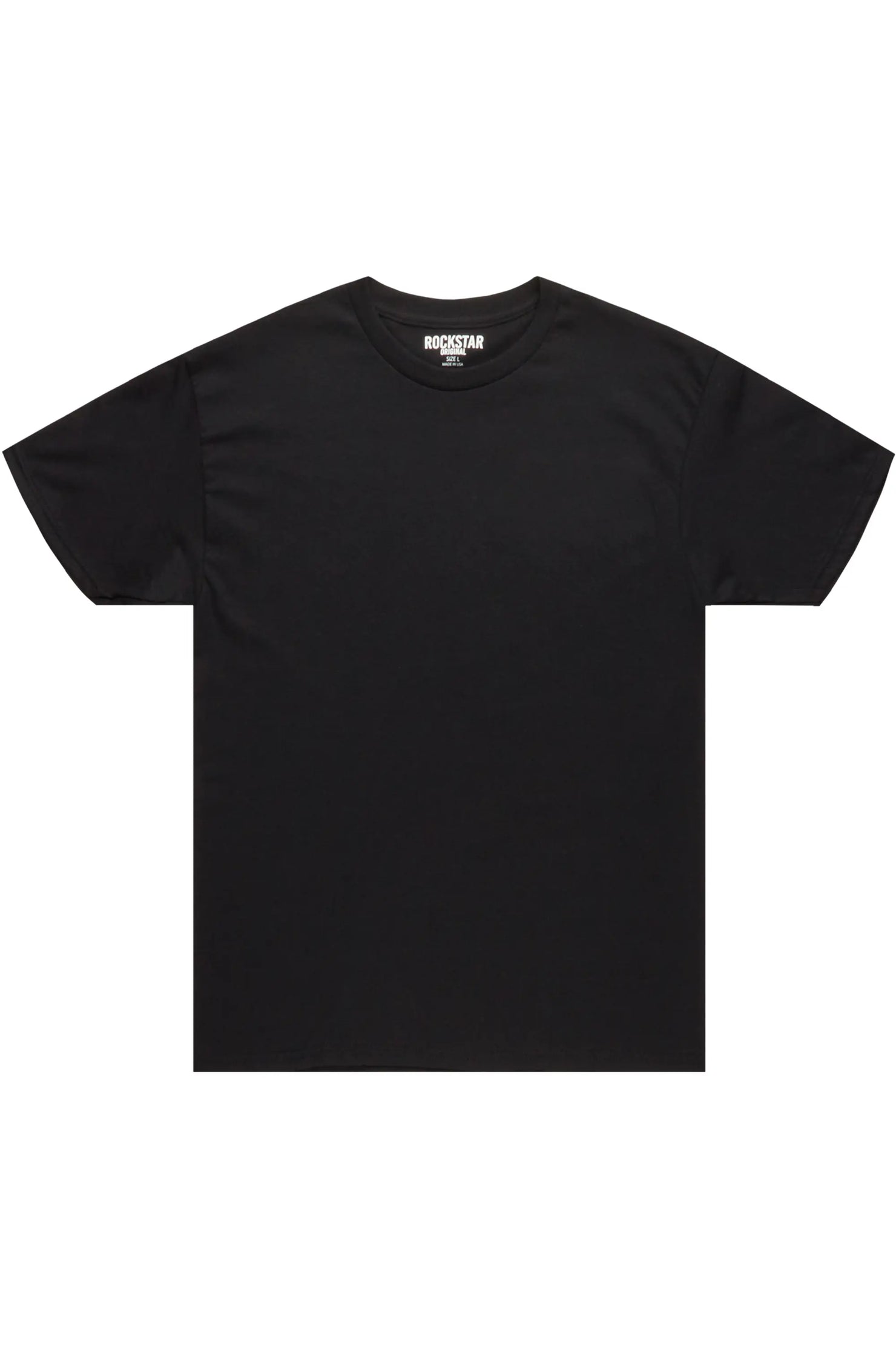 Basic Rockstar Black 2 Pack Plain T-Shirts