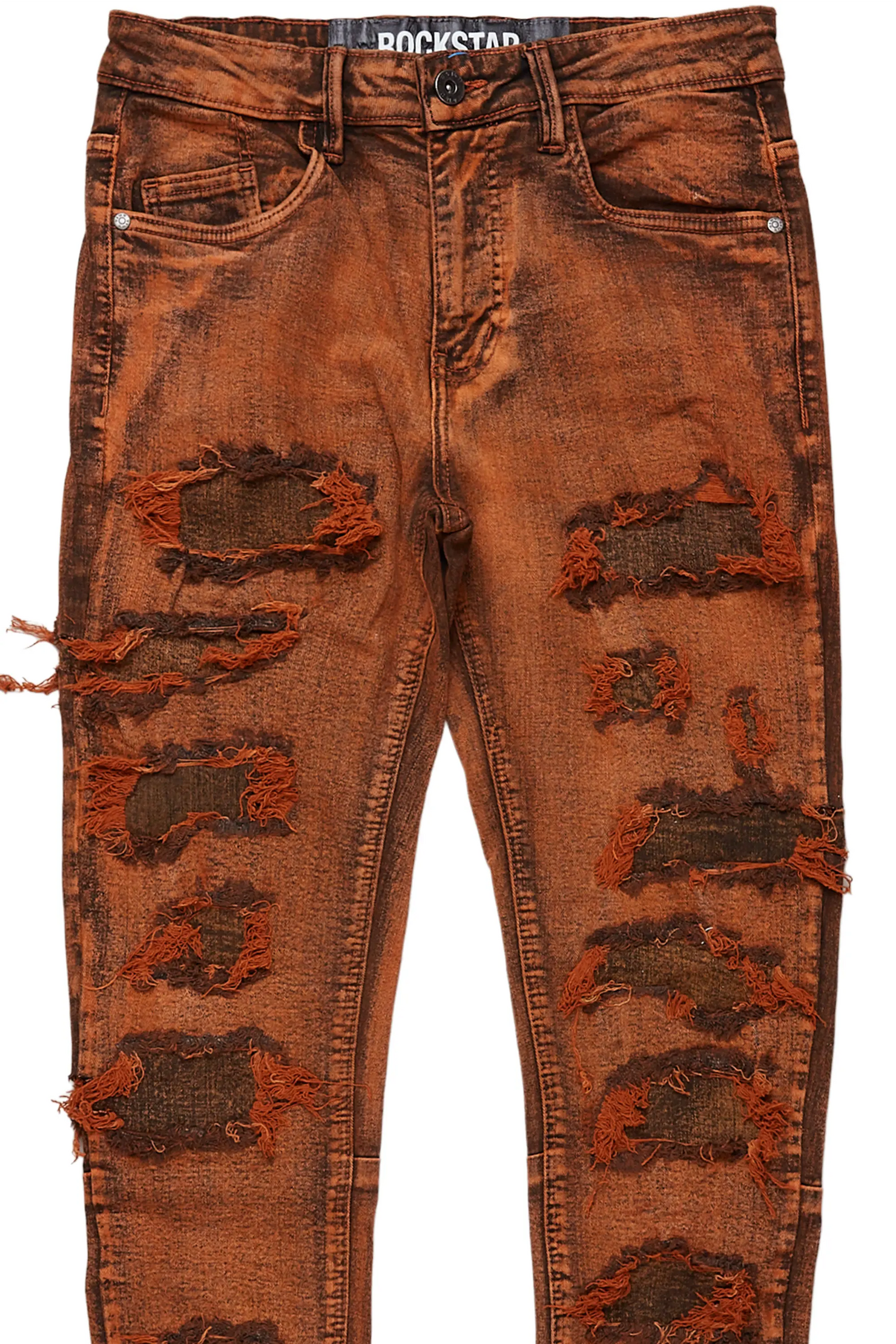Dalit Orange Under Patch Skinny Fit Jean
