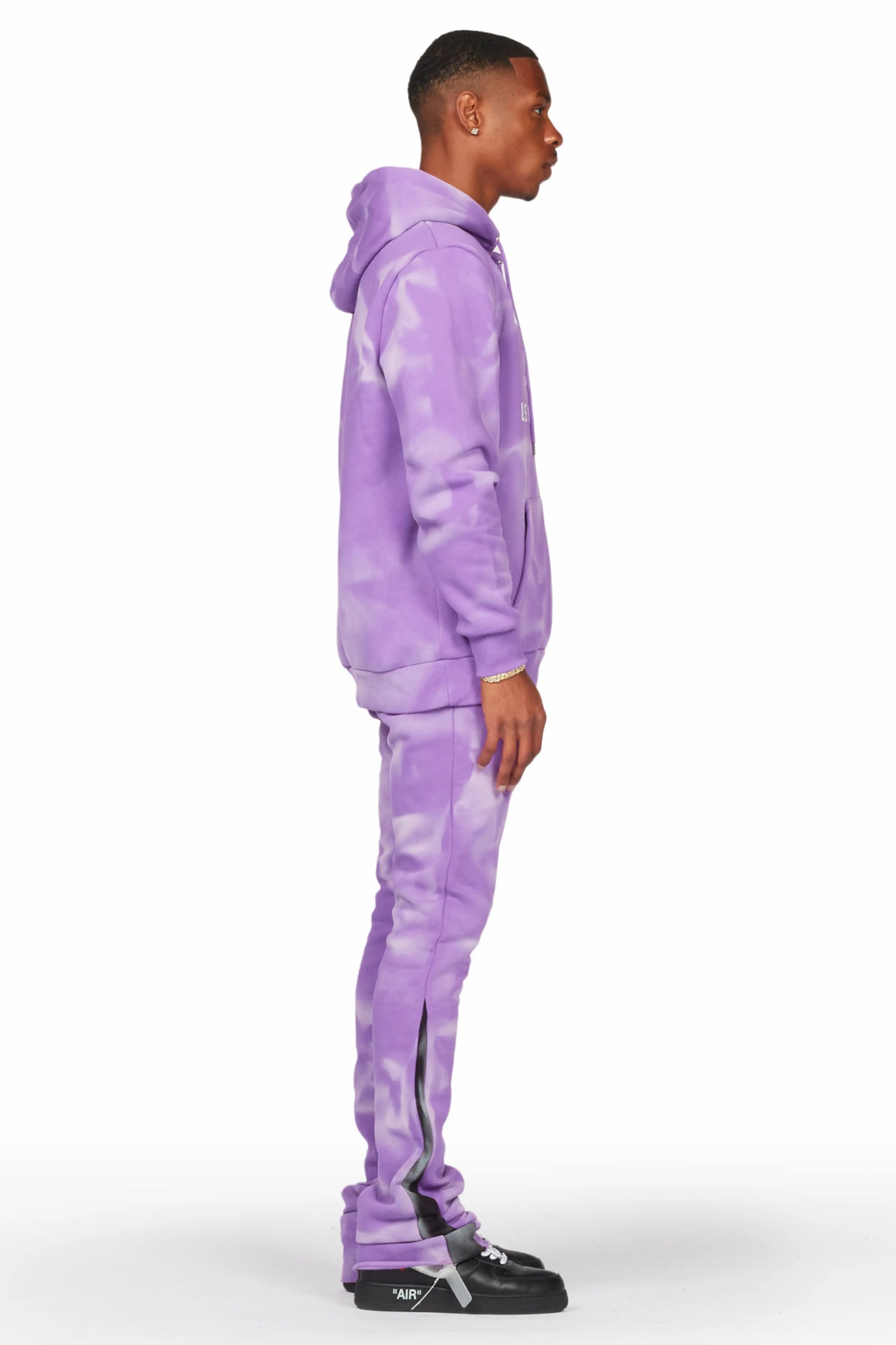 Nelly Purple Hoodie Stacked Flare Track Set