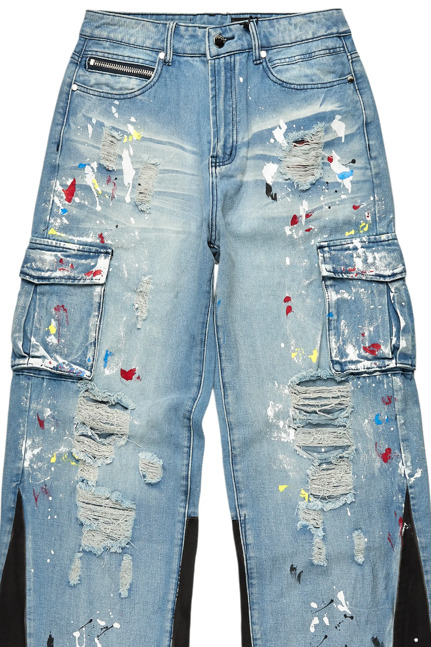 Dru Blue Painter Baggy Cargo Jean