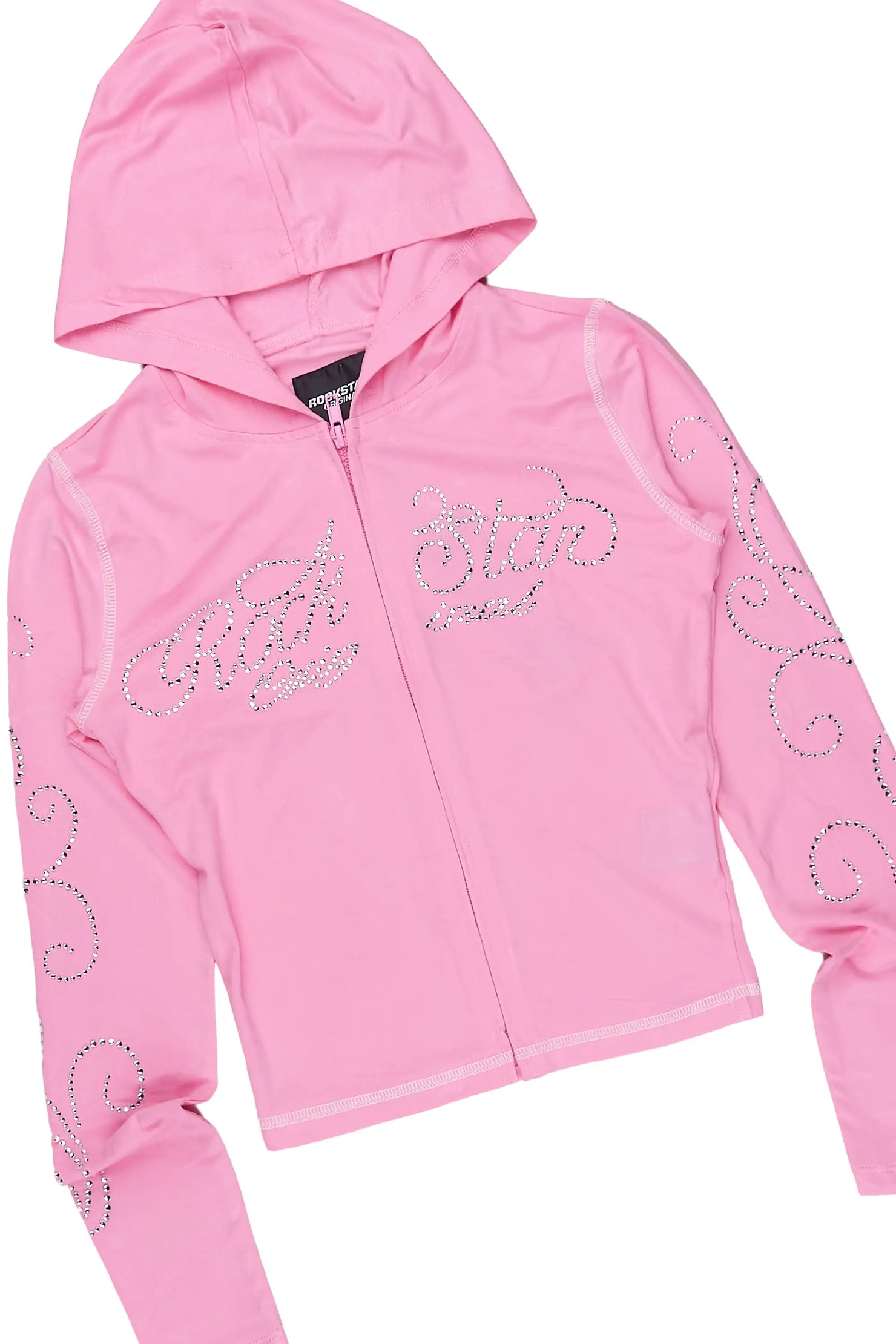 Girls Joella Pink Rhinestone Lounge Track Set