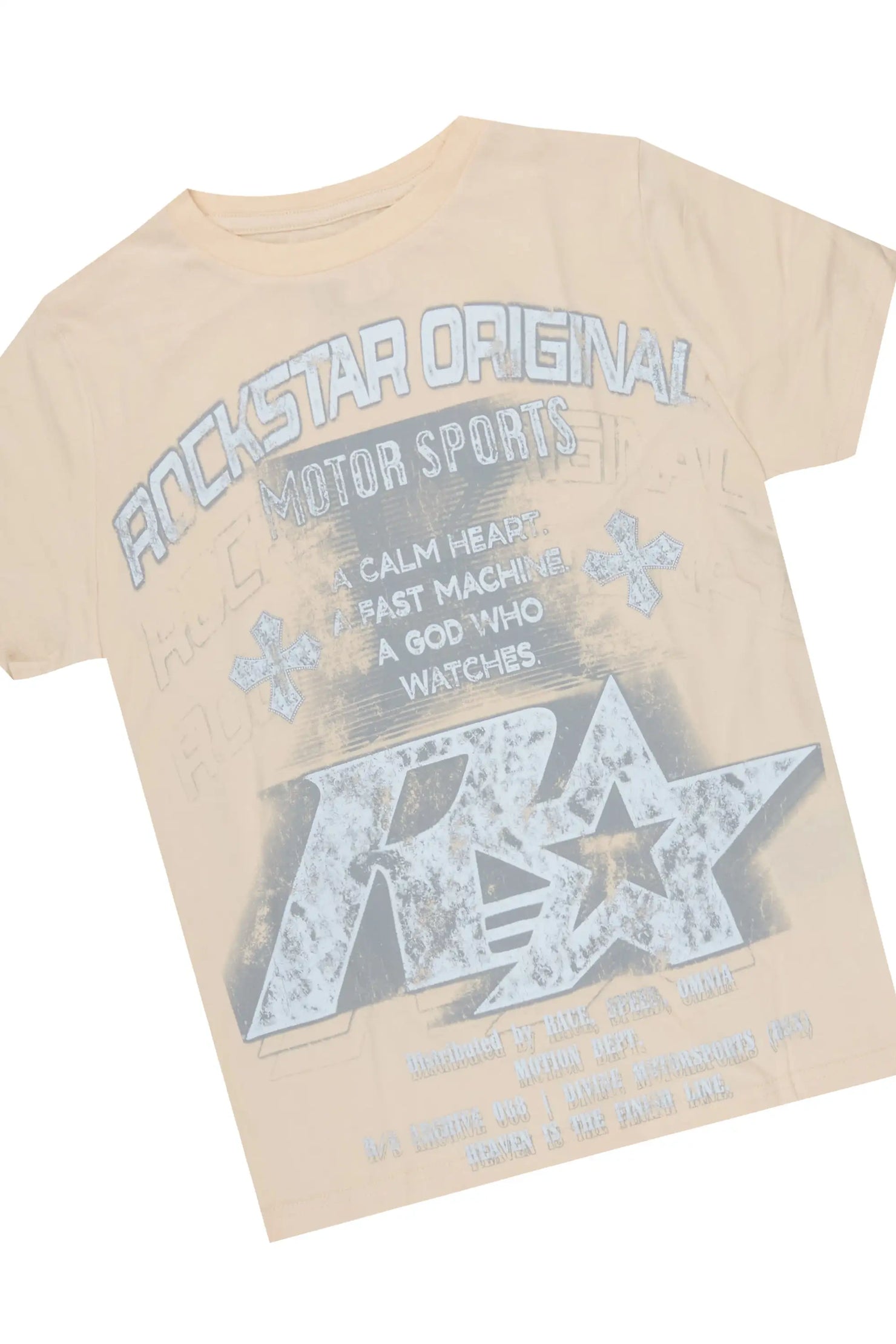 Boys Byson Beige/Tint T-Shirt Denim Short Set