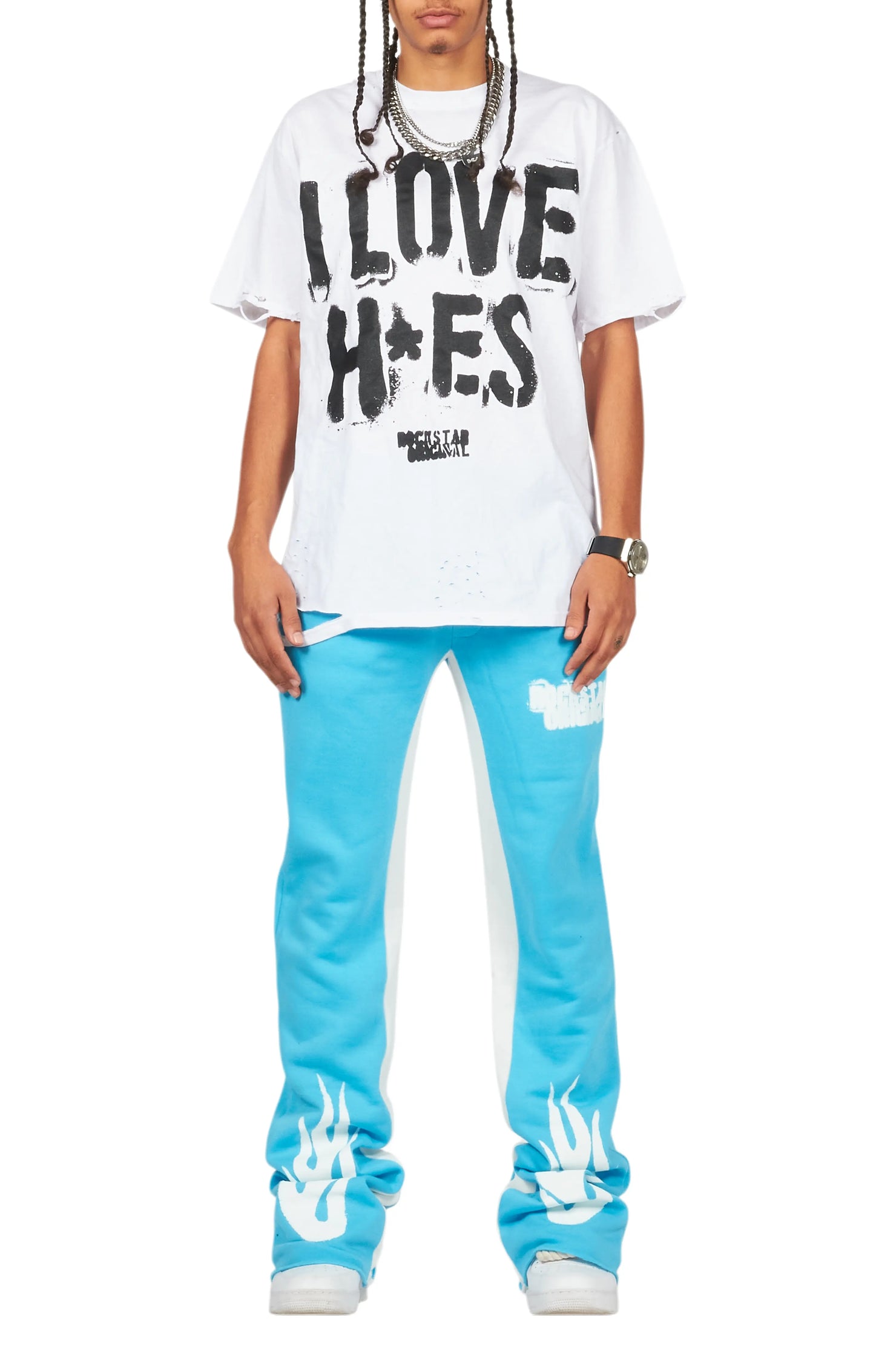 Banyan Blue Graphic Baggy Pant