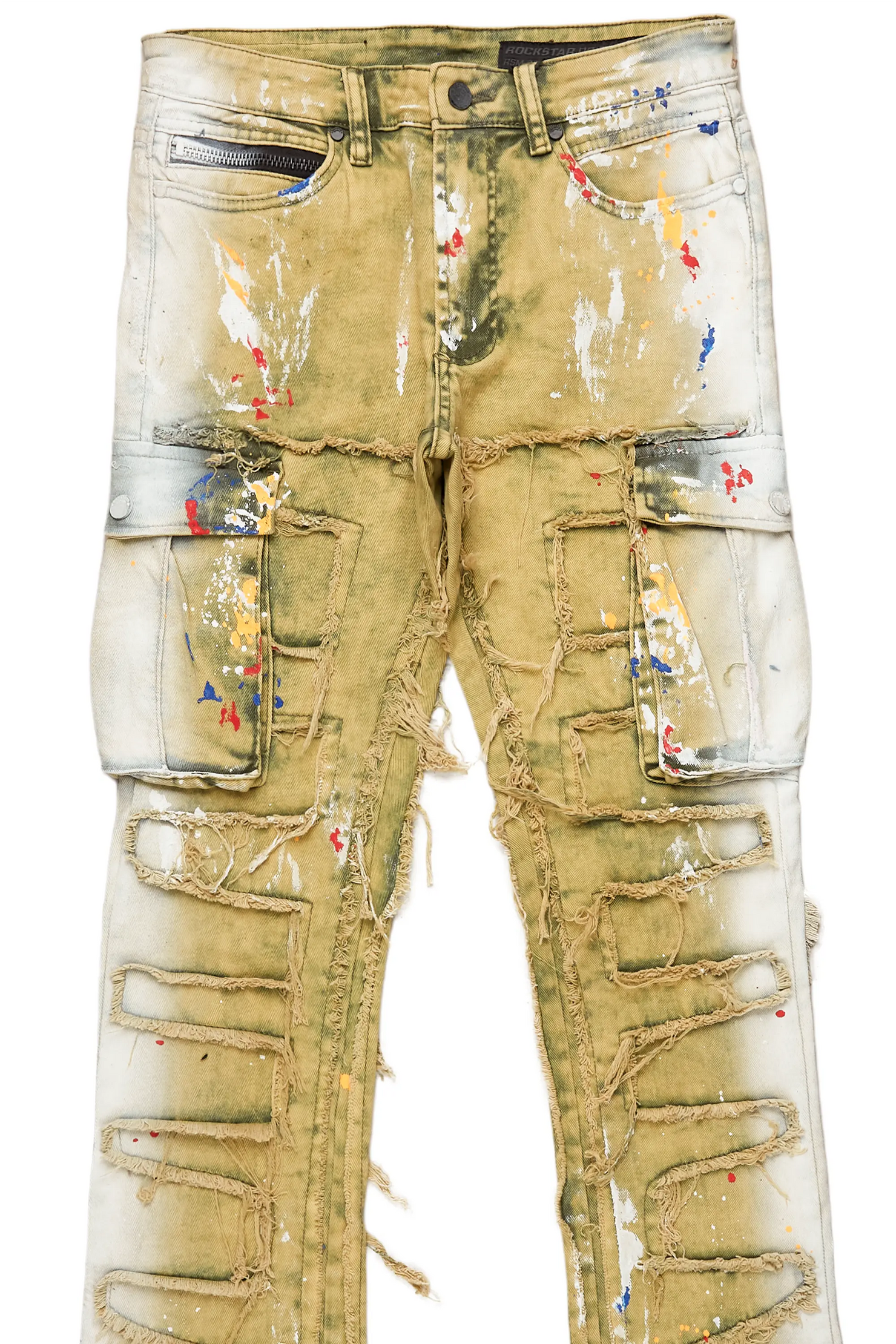 Jairo Yellow Painter Stacked Flare Jean