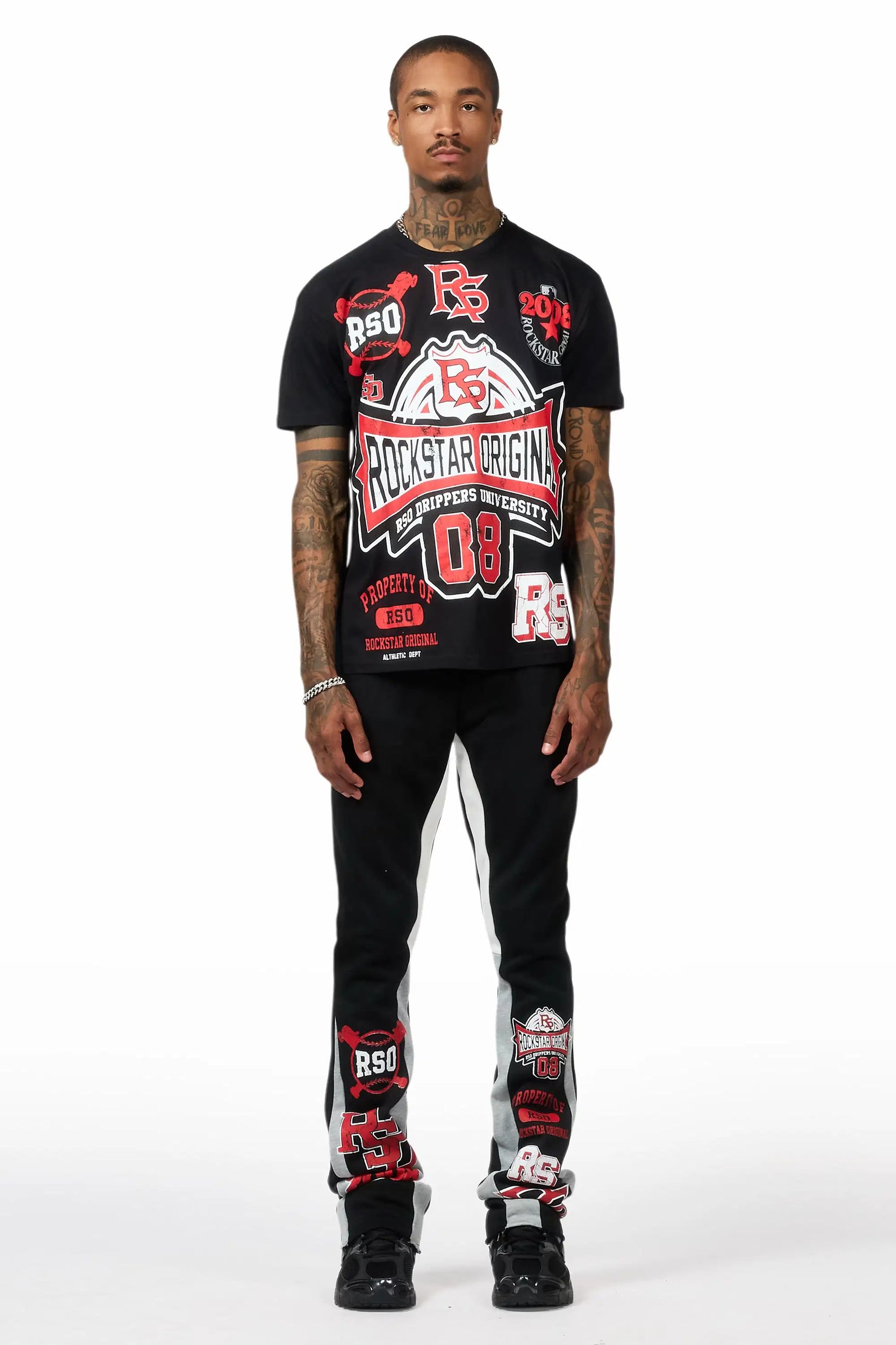 Mavrix Black T-Shirt/Relaxed Track Set