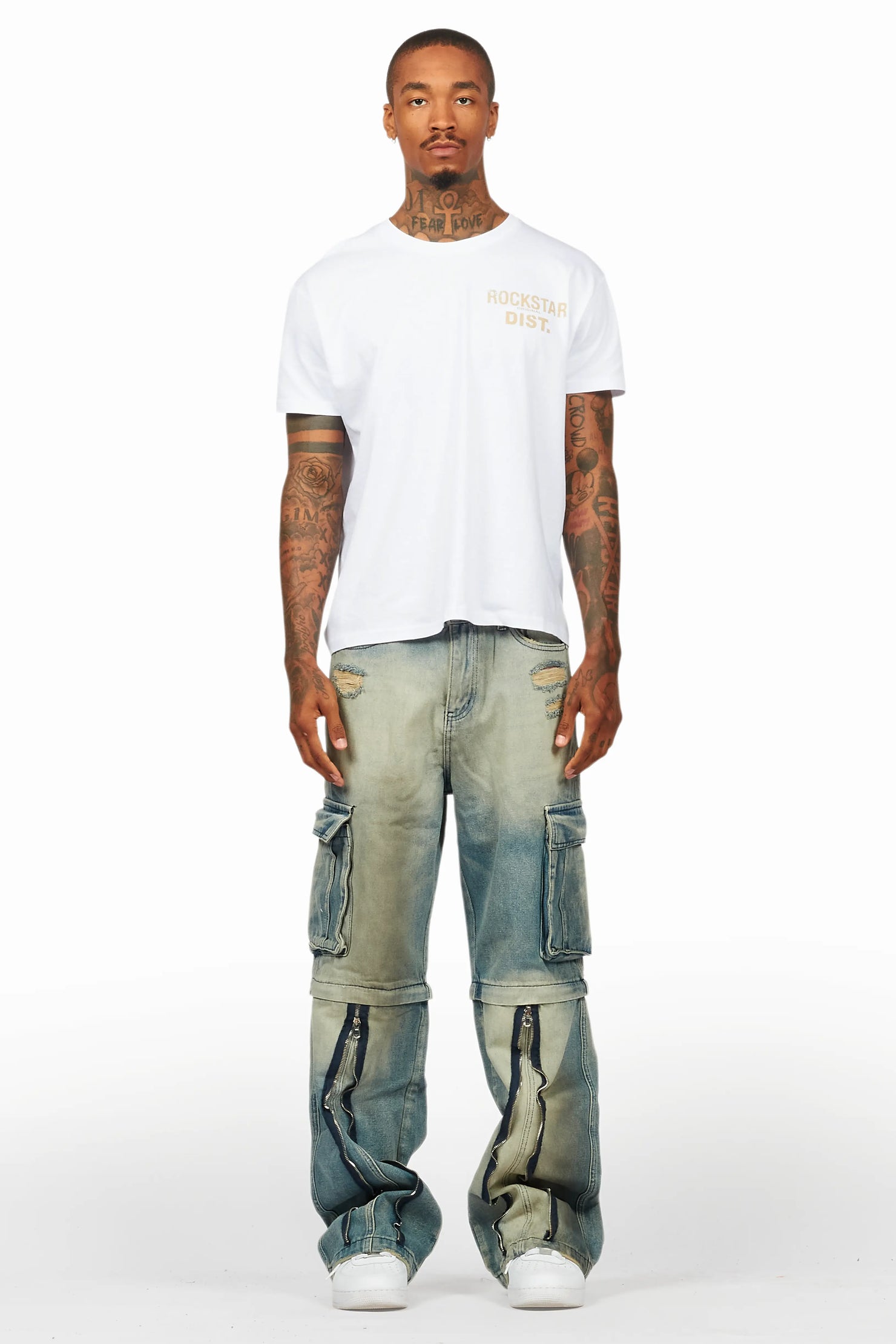 Rupert Vintage Blue Baggy Fit Zip Off Jean