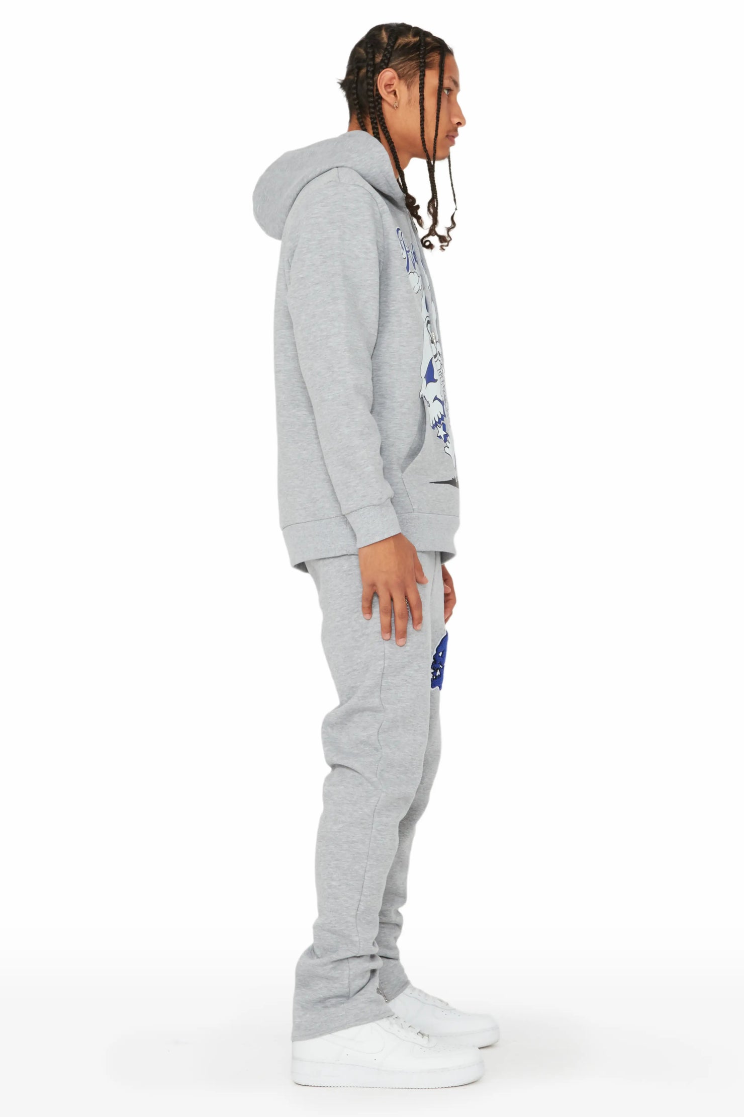 Lynden Heather Grey Slim Fit Track Set