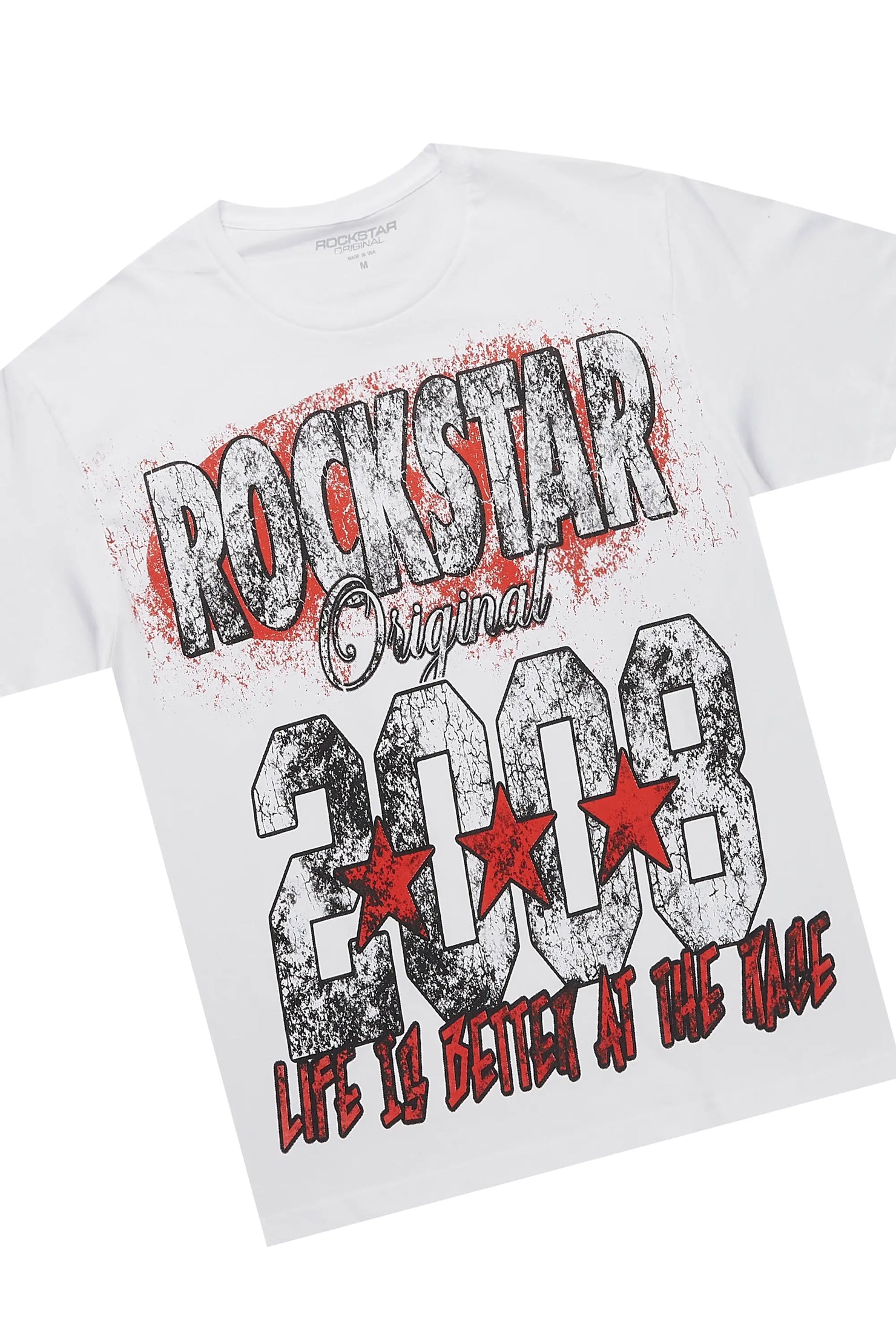 Racing Grung White/Red Graphic T-Shirt Short Set