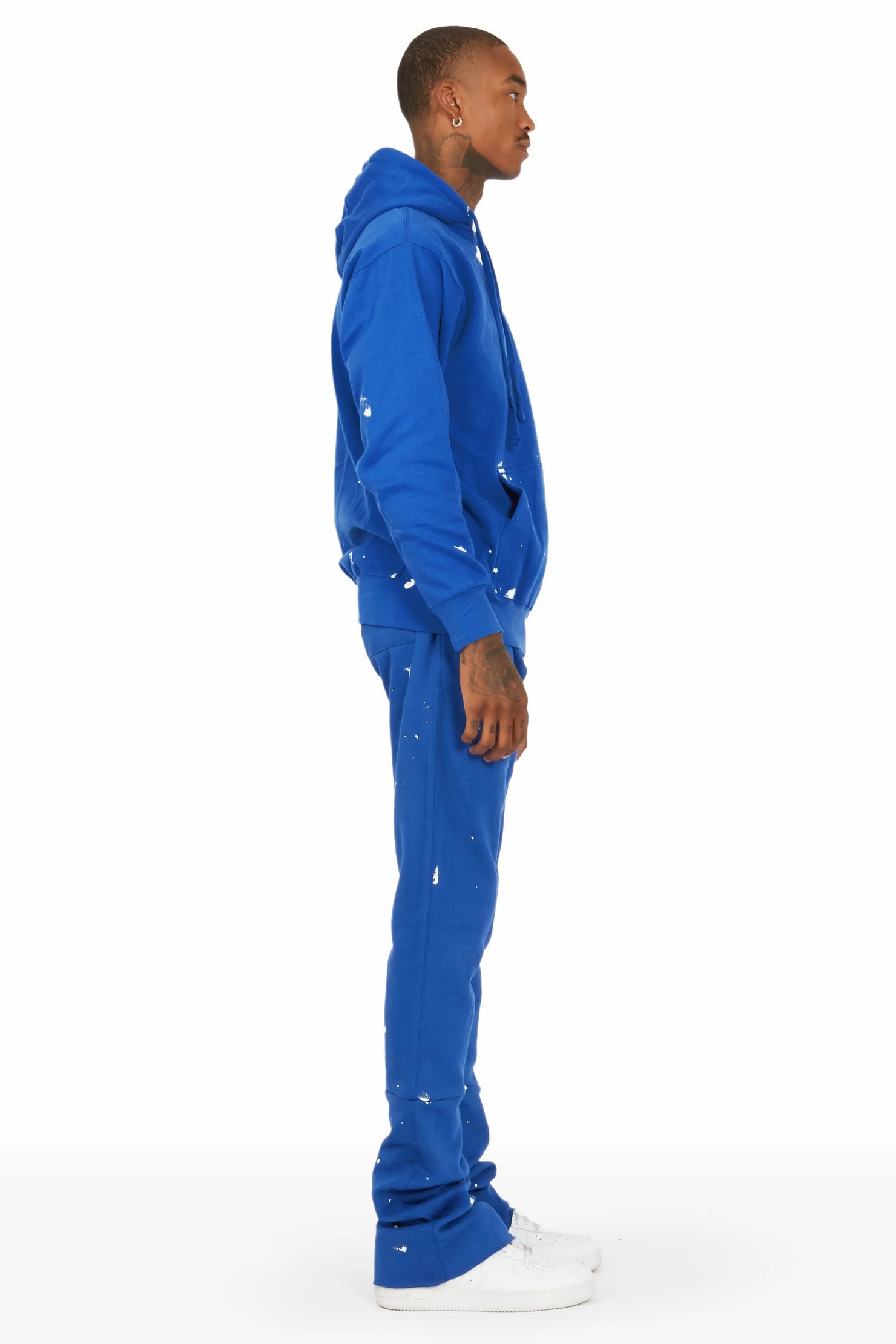 Raffer Royal Blue Hoodie/Super Stacked Flare Track Set