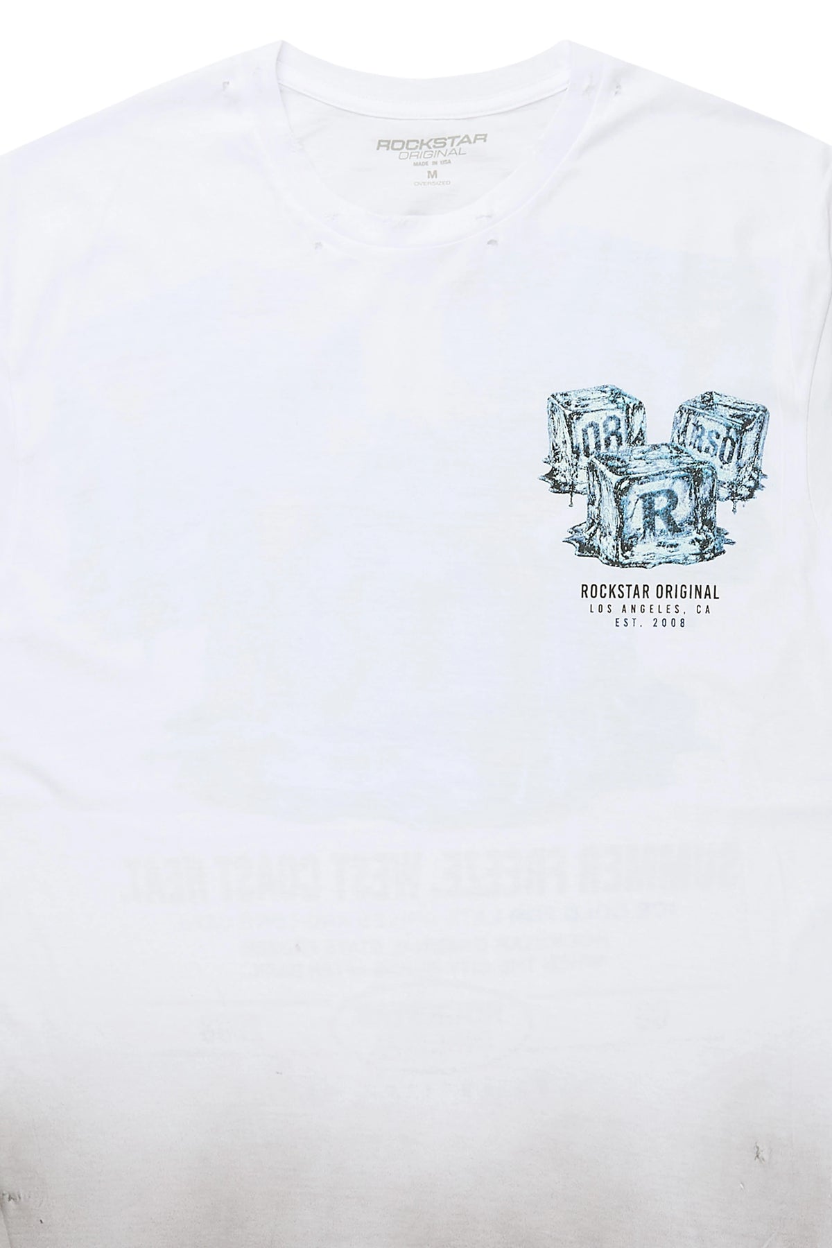 Cubes White Oversized Graphic T-Shirt