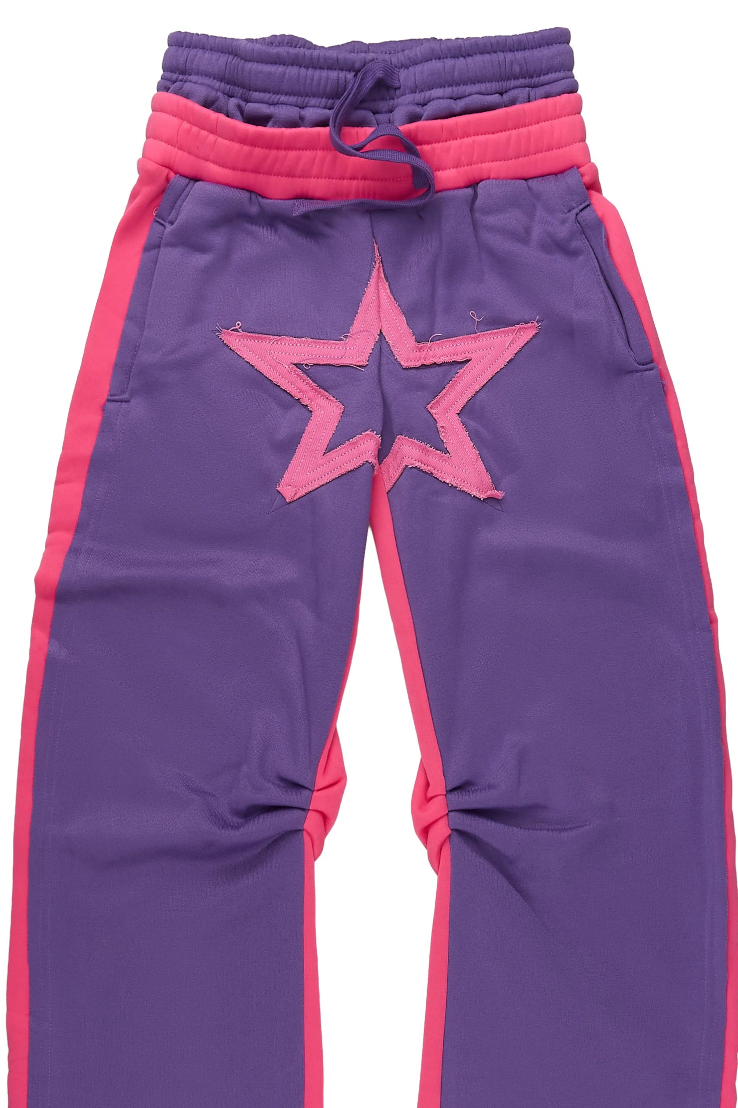 Girls Canaan Purple Double Waisted Baggy Track Pant