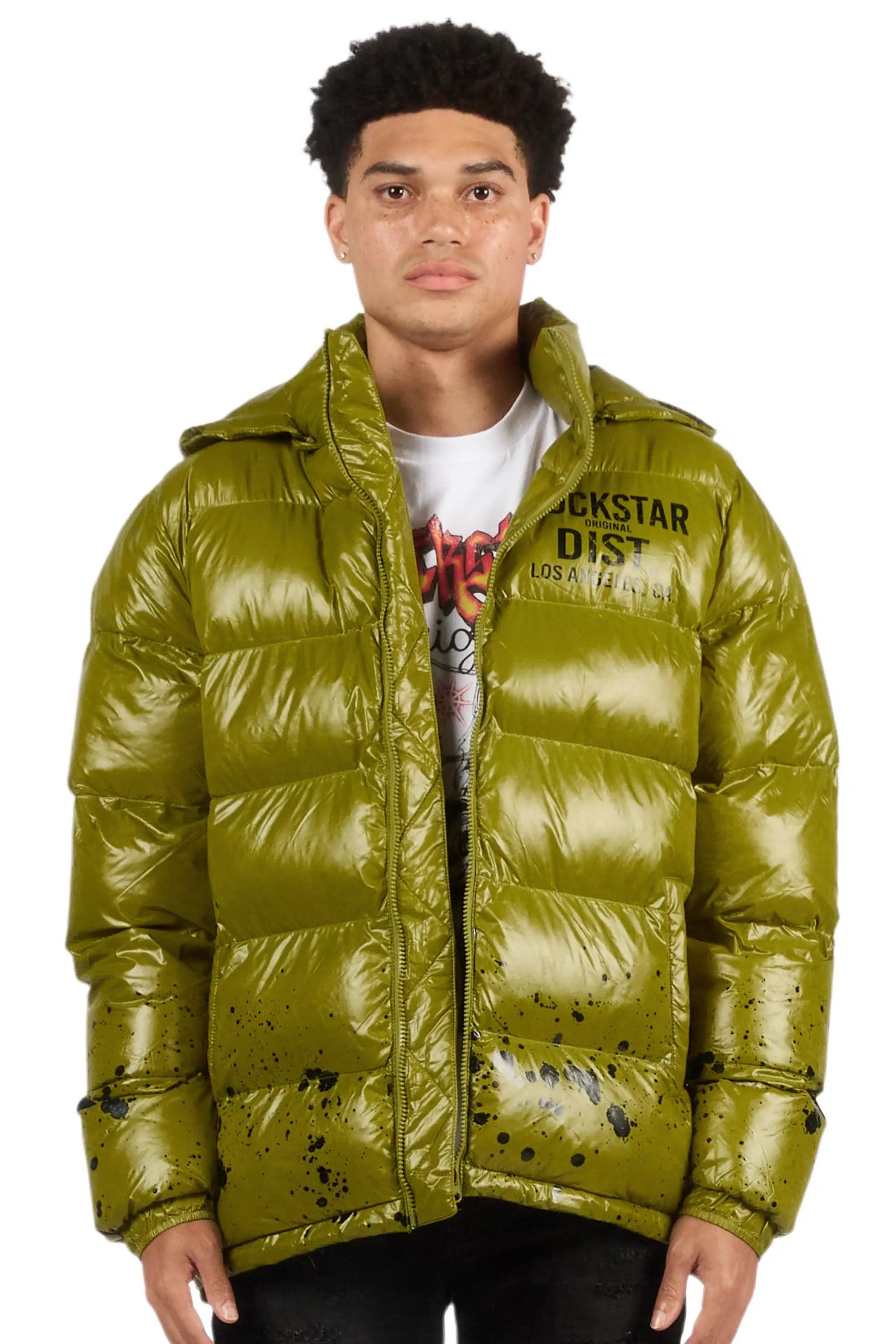 Raffer Olive Heavy Puffer Jacket
