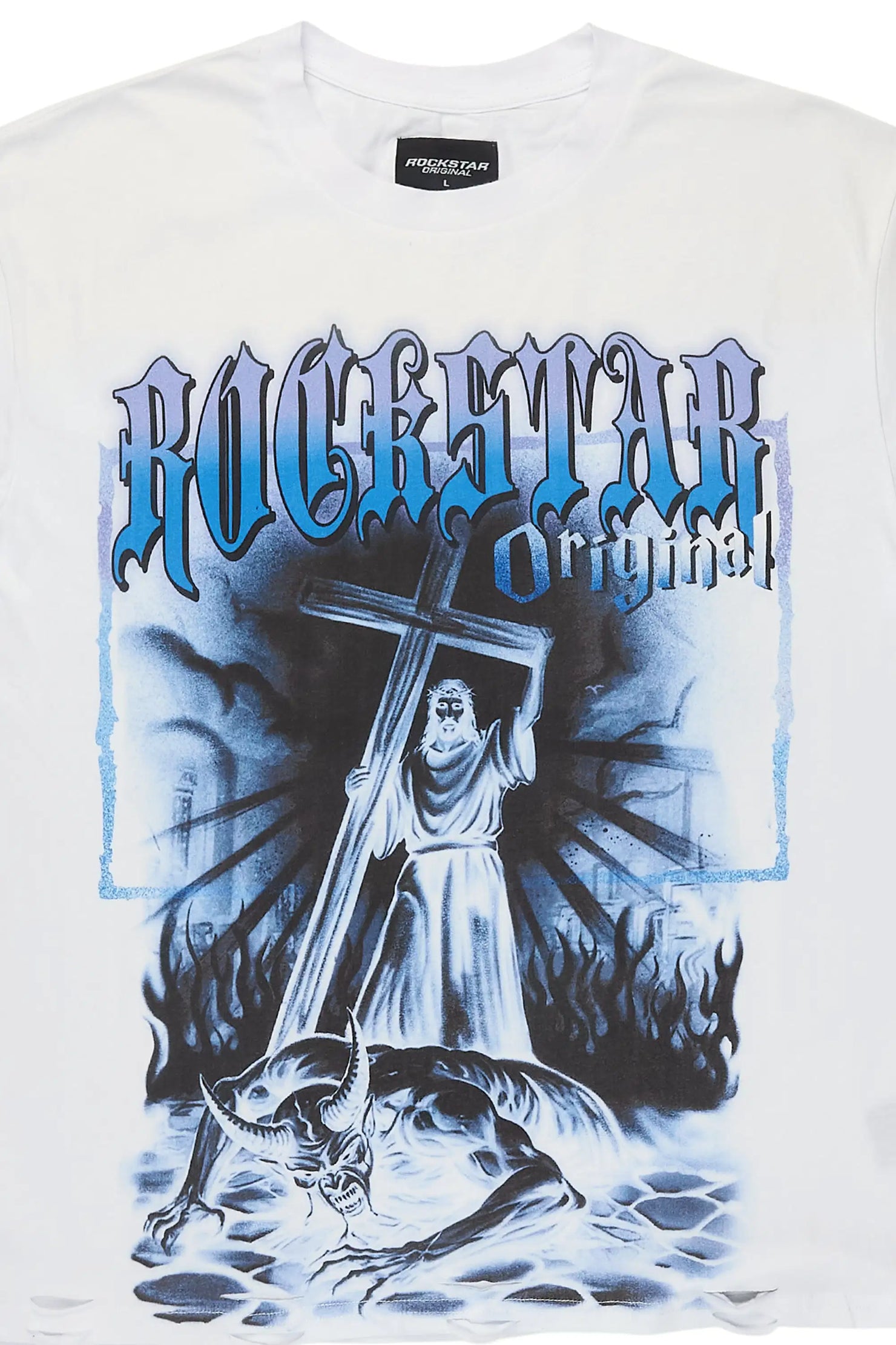 Renzo White Oversized Graphic T-Shirt