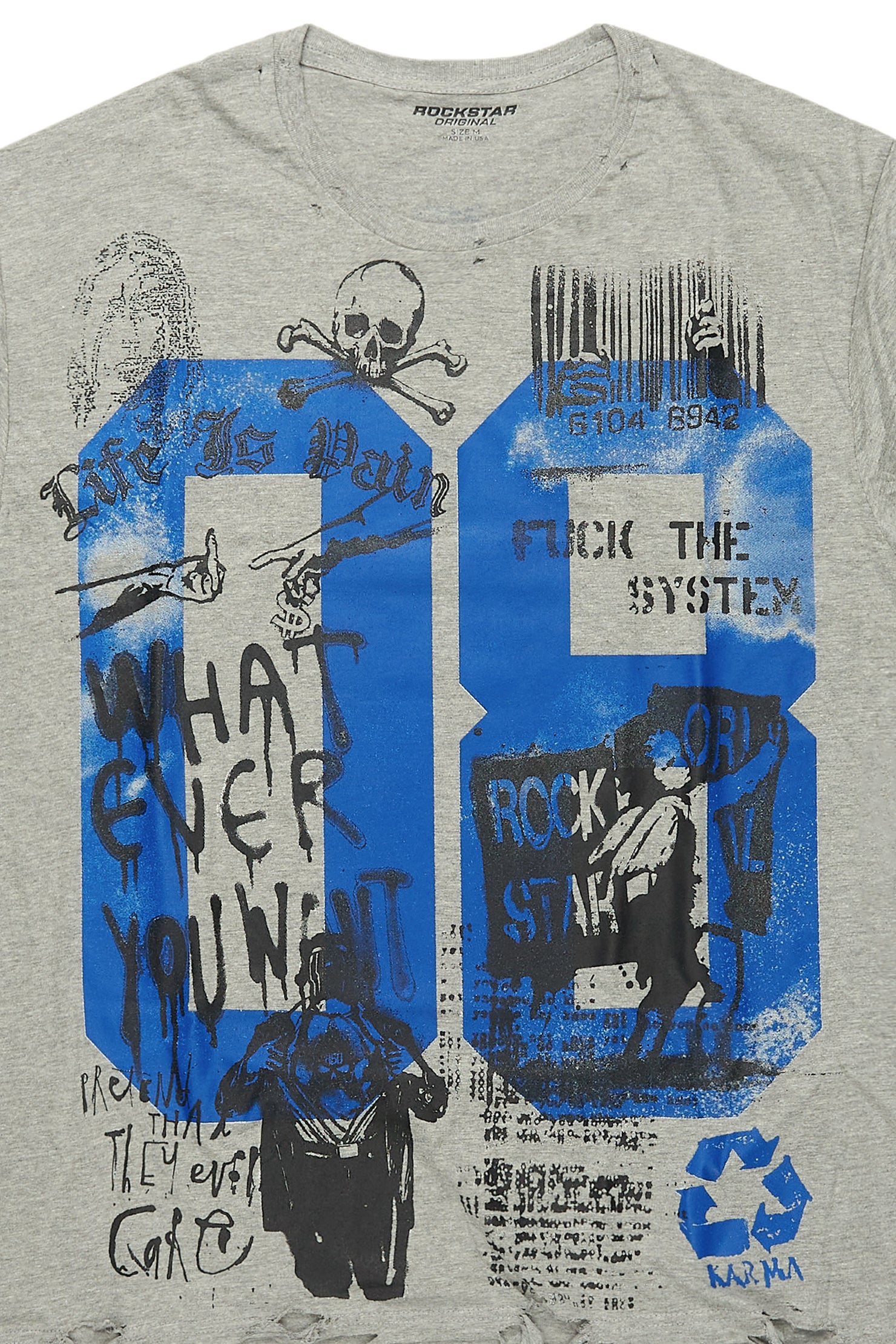 Grill Heather Grey Graphic Muscle T-Shirt