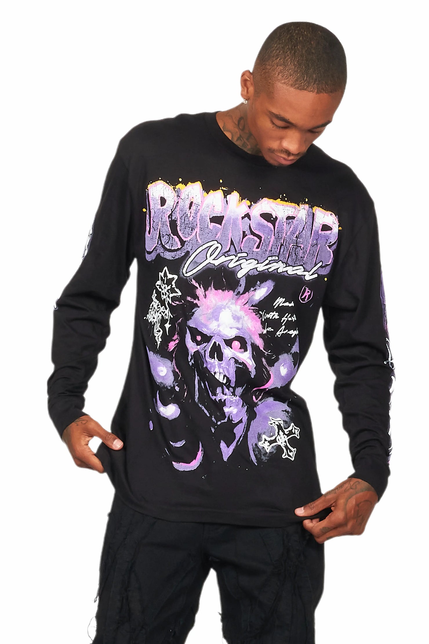 Yamal Black Long Sleeve Graphic T-Shirt