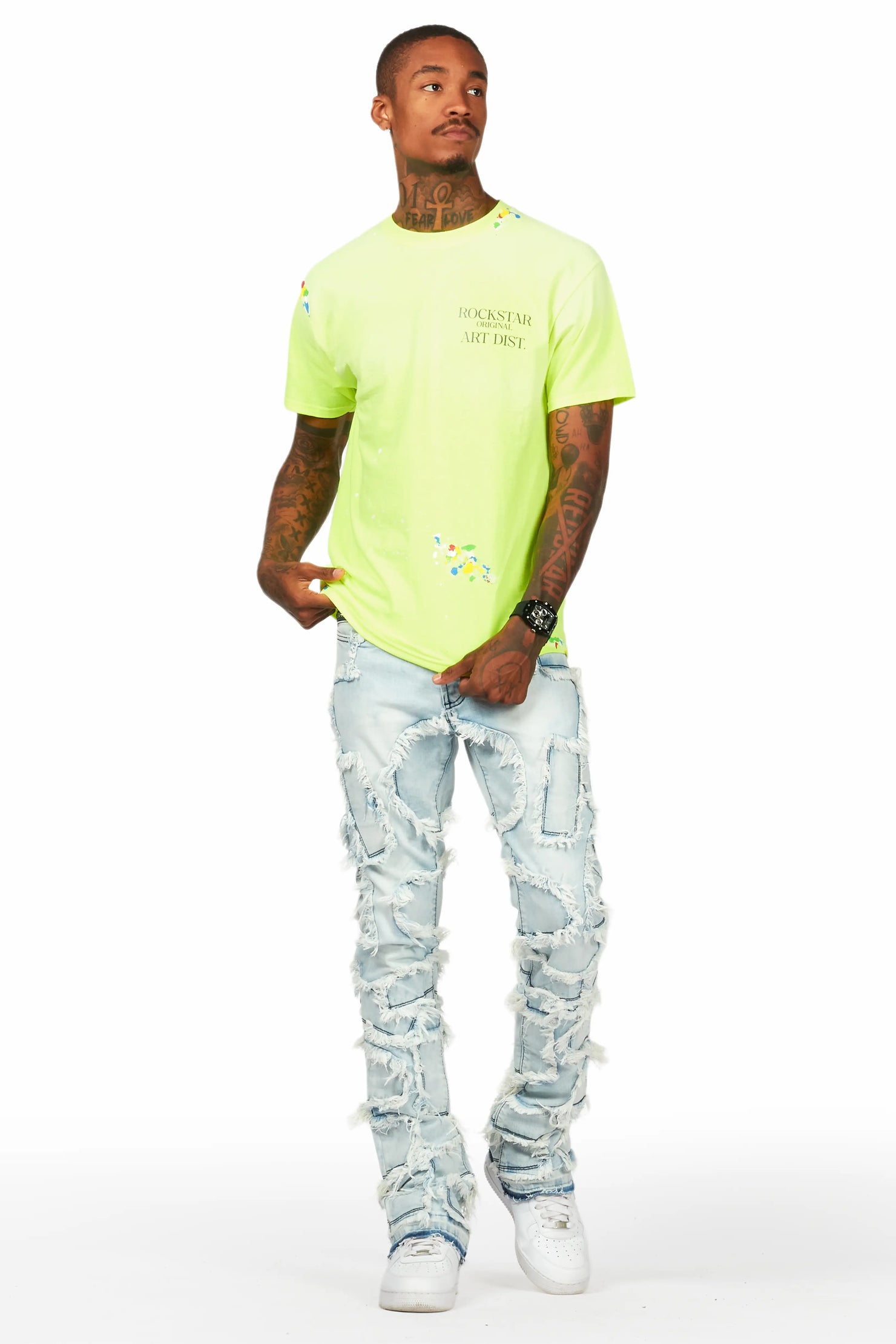 Arturo Light Blue Stacked Flare Jean